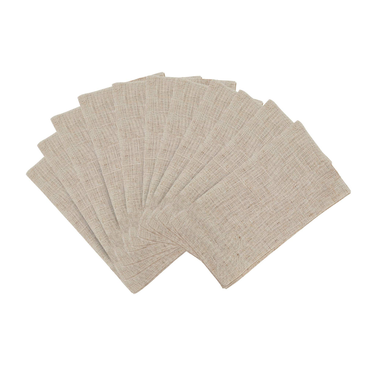 Saro Lifestyle Solid Color Poly And Linen Blend Toscana Napkins With No Hemstitch Border (Set Of 12), Natural, 20''
