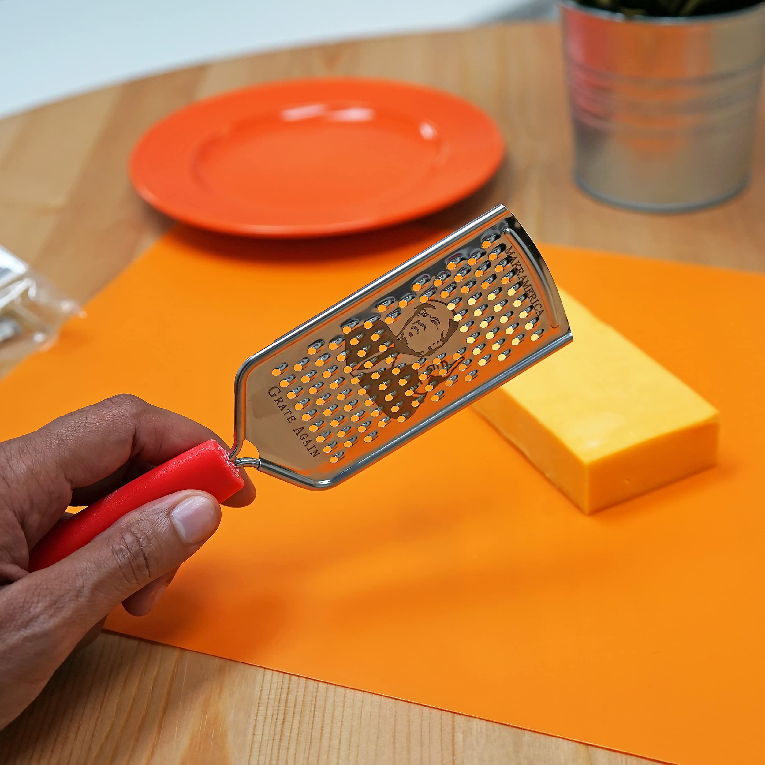 Fairly Odd Novelties Cheese Grater - Make America Grate Again - Stainless Steel - One Size - Silver - Model FON-10244