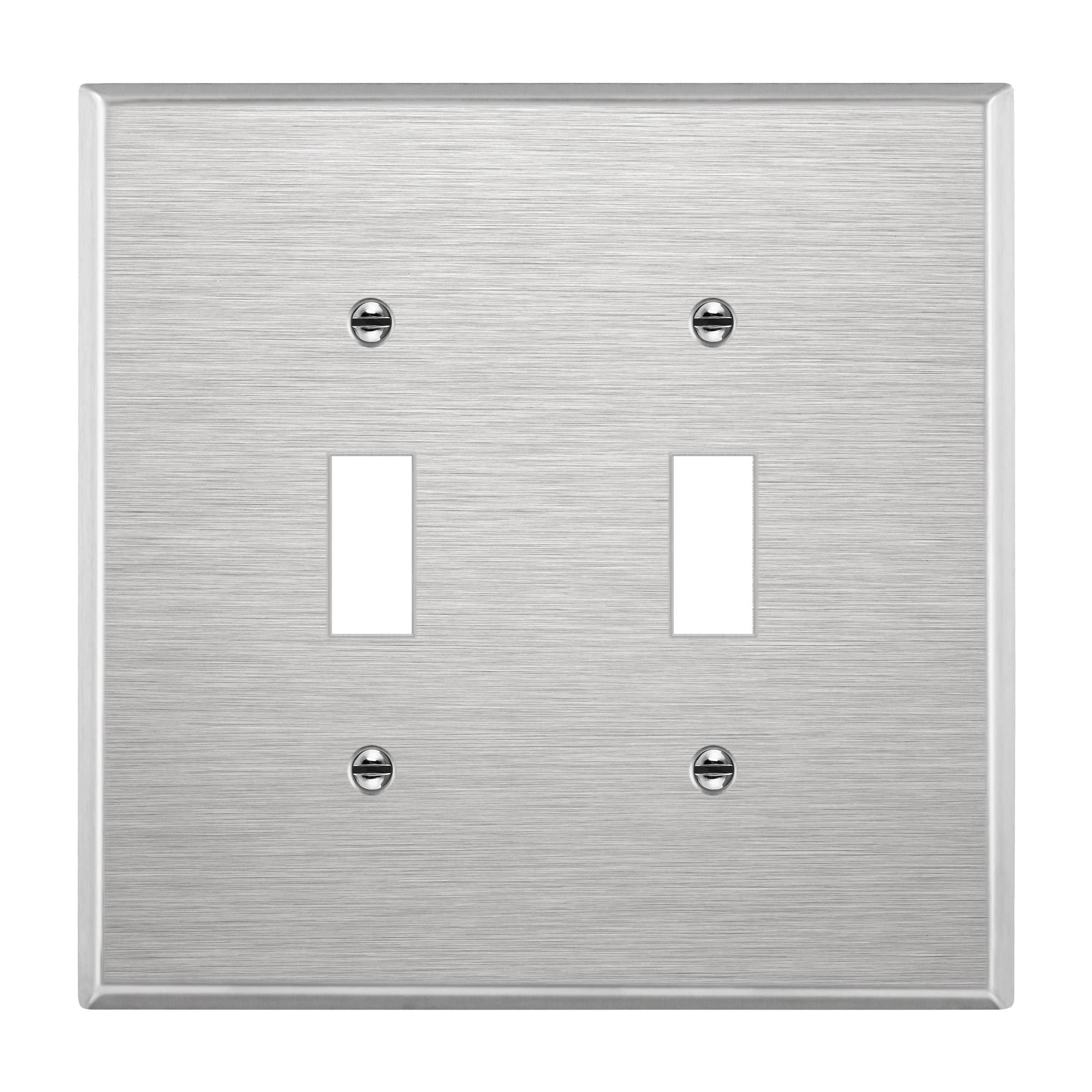 Enerlites Toggle Light Switch Metal Midway Wall Plate, Corrosion Resistant, Mid-Size 2-Gang 488 X 492, Ul Listed, 7712M, 430 Sta