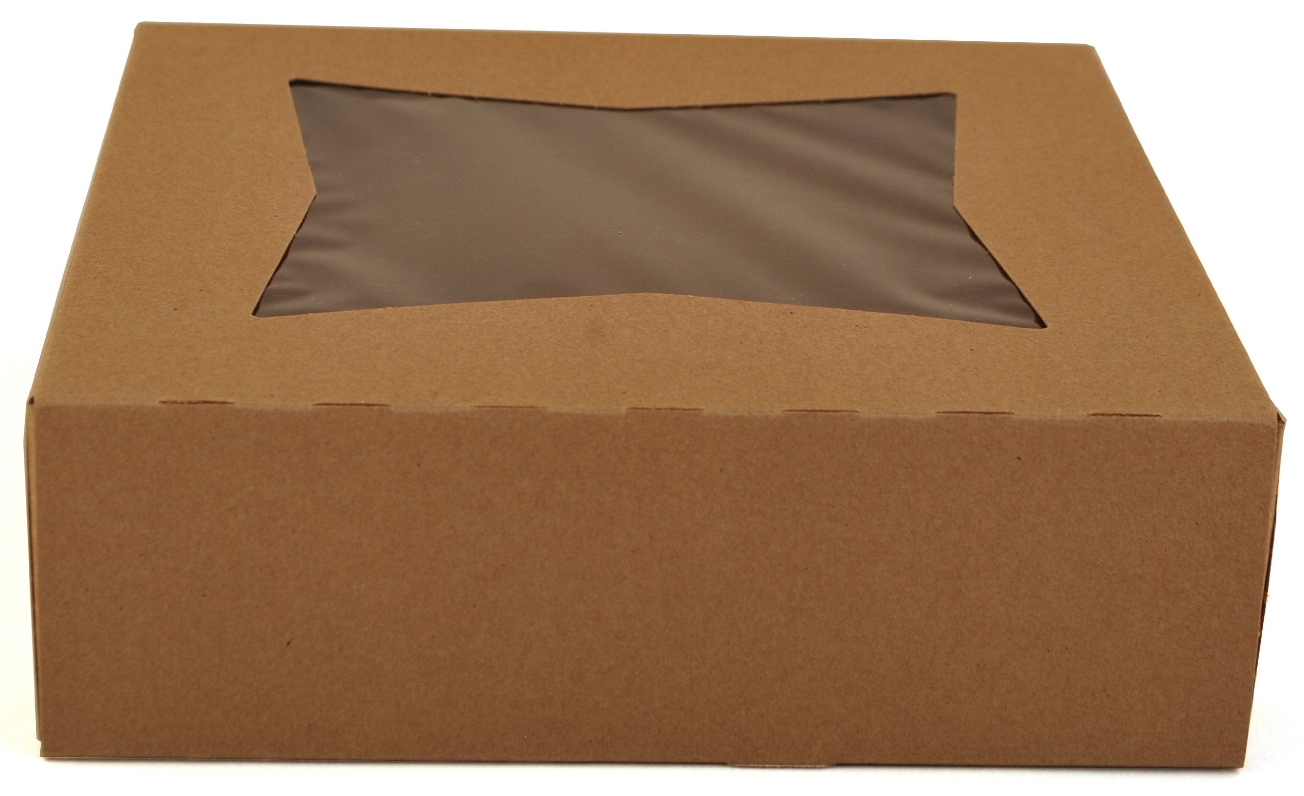 Southern Champion Tray 24013K Kraft Paperboard Window Bakery Box, 8'' Length X 8'' Width X 2-1/2'' Height (Case Of 200)