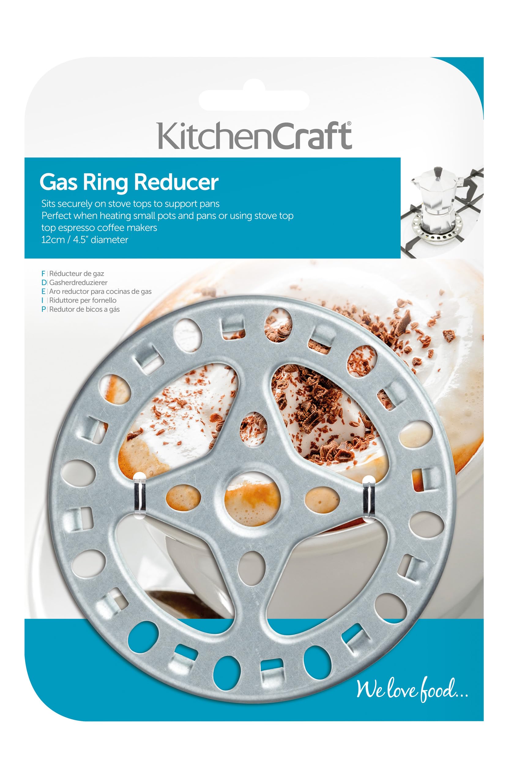 Kitchencraft gas Ring Reducer Trivet  galvanised Iron  12 cm  Silver
