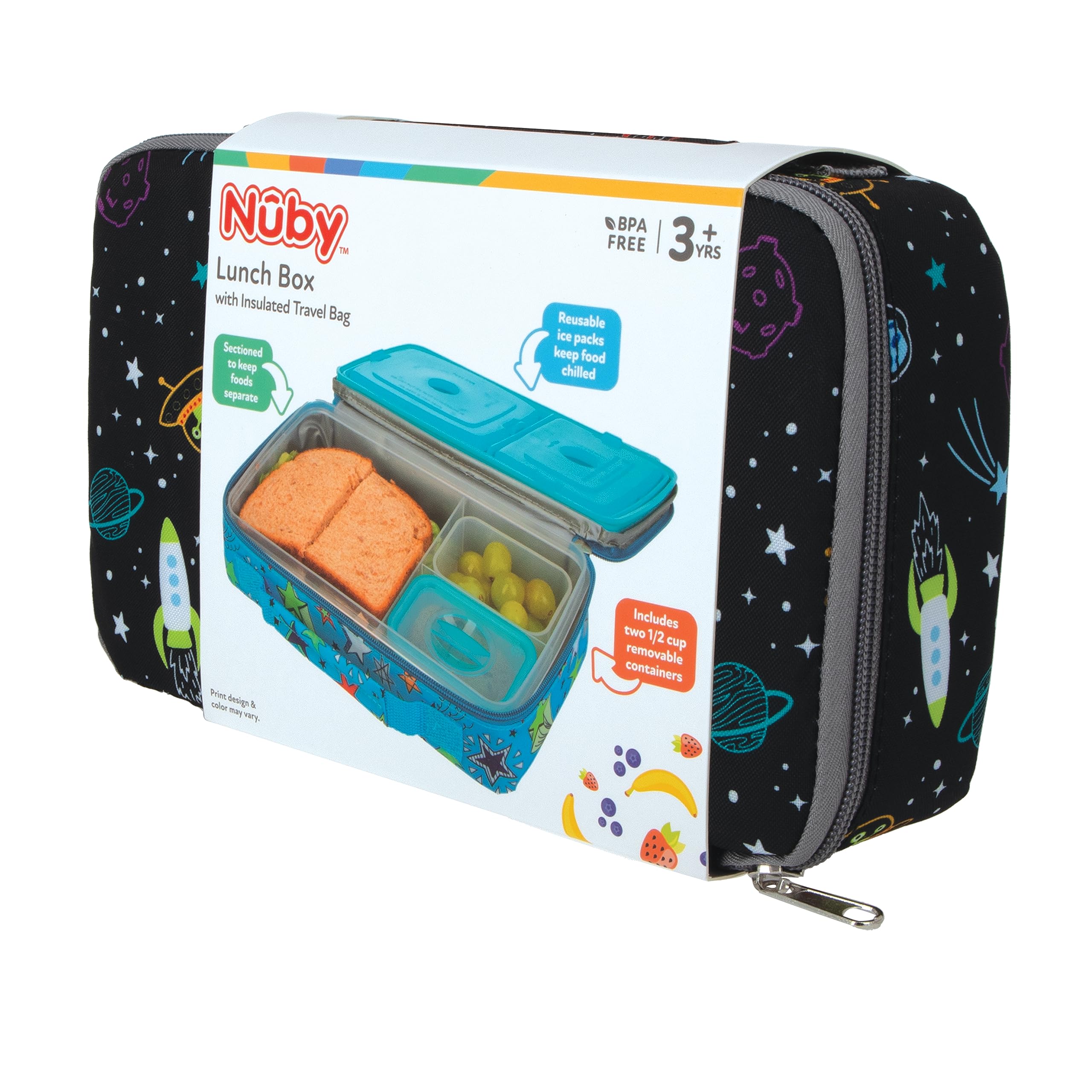 Nuby Lunchbox With Insulated Travel Bag - 3+ Years - Galactic Design