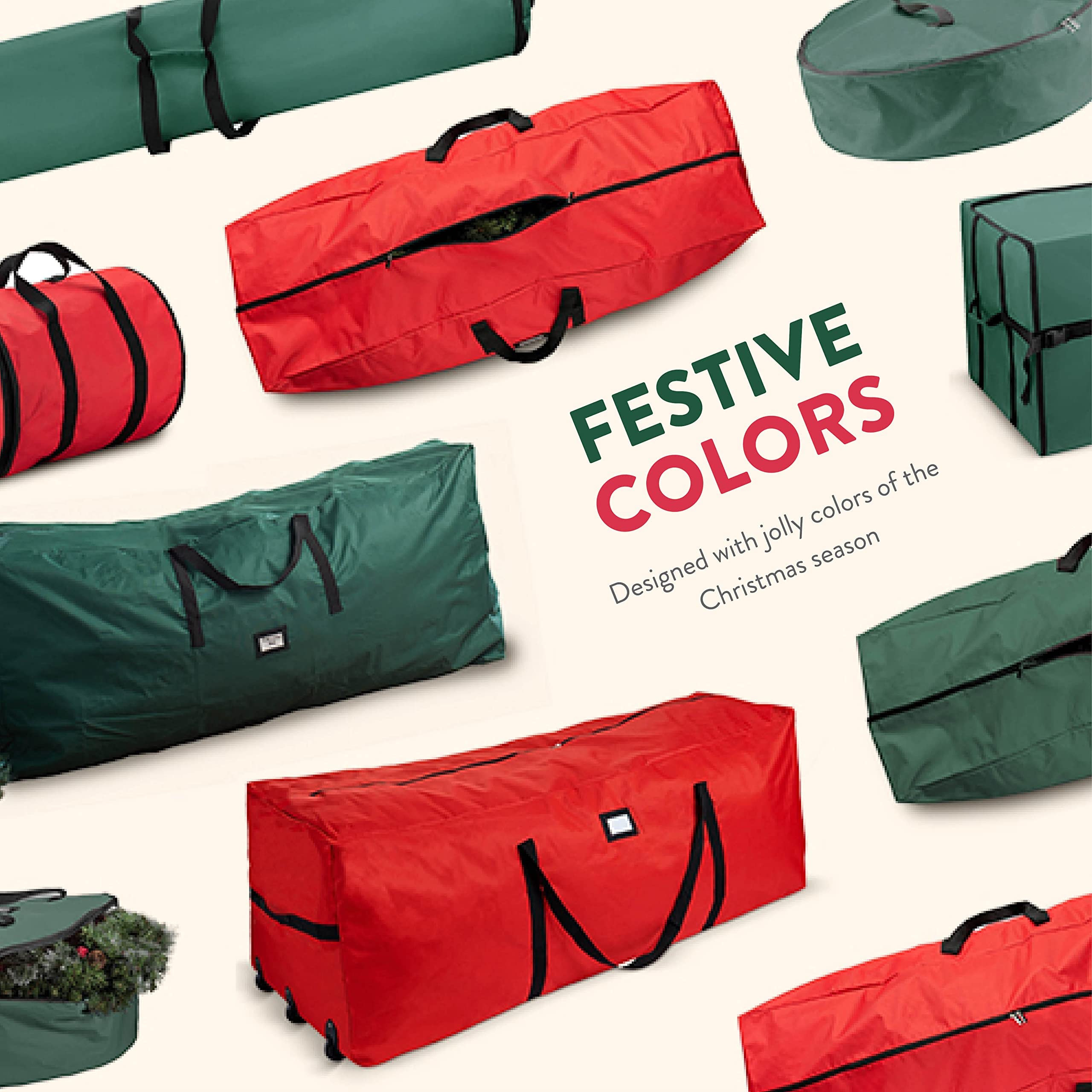 Zober Upright Tree Storage Bag for Christmas Trees of 7.5ft. Tall, Tree Bag Is Made Of Tear Proof 600D Oxford; Comes With Drawst