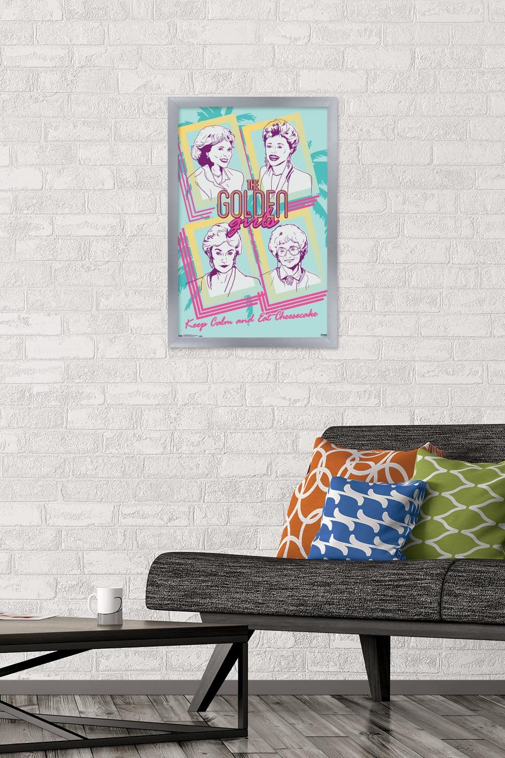 Trends International Golden Girls-Group Wall Poster, 14.725 In X 22.375 In, Silver Framed Version