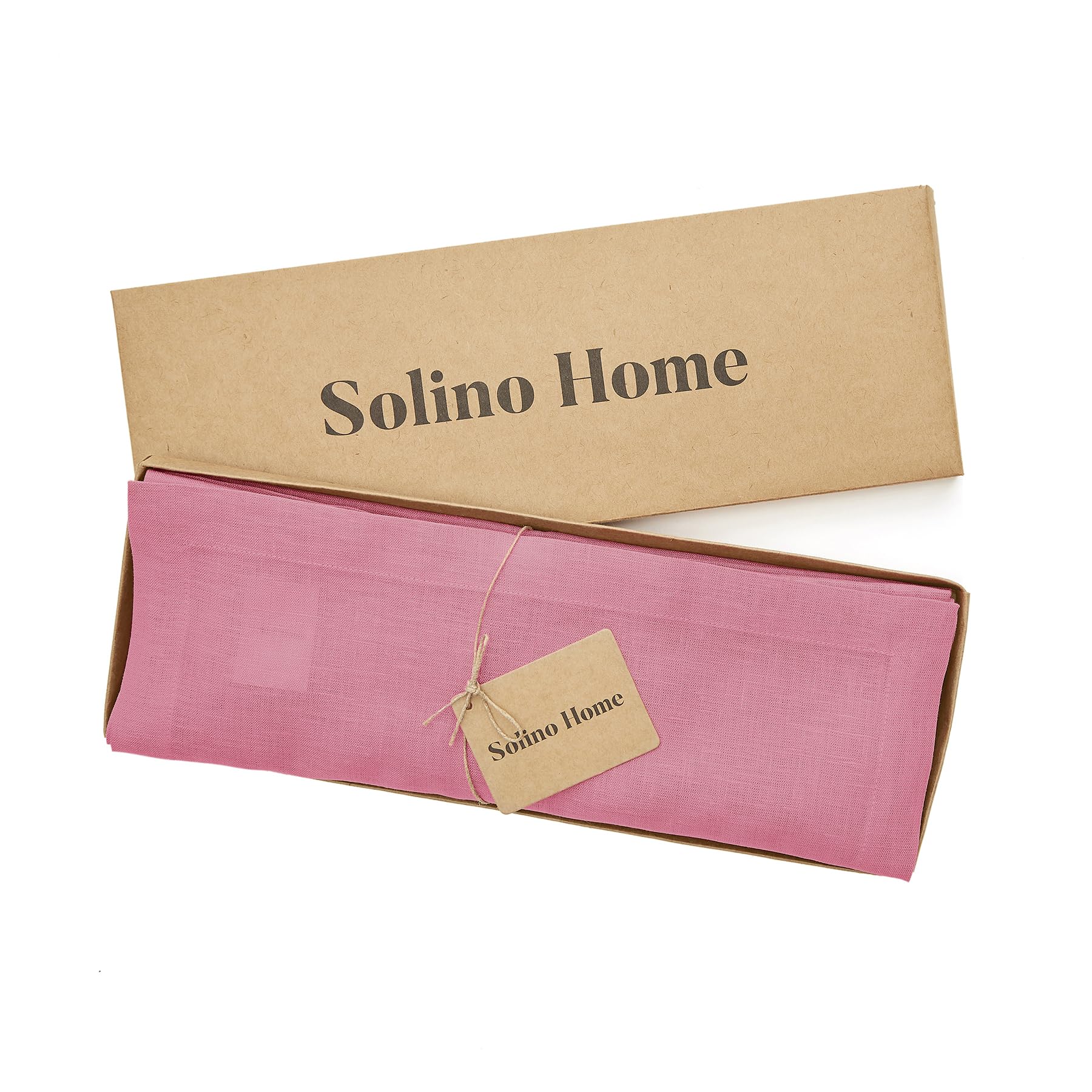 Solino Home Linen Placemats 19'' L X 14'' W Inch - 100% Pure Linen Pink Carnation Cloth Placemats Set Of 4 - Fete, Washable Fabr