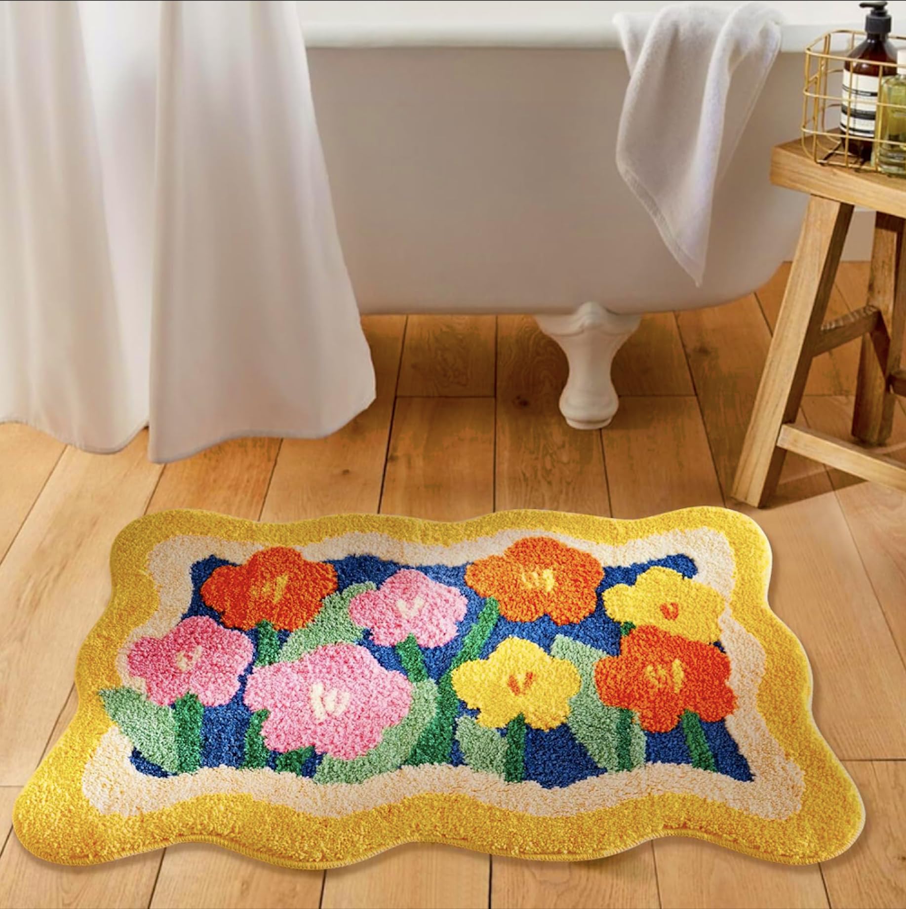 Roseate Lily Super Soft Anti-Skid (40X60 Cm) Super Absorbent Rectangular Shape Mats Microfiber 2000 Gsm Mat For Bathroom/Kitchen