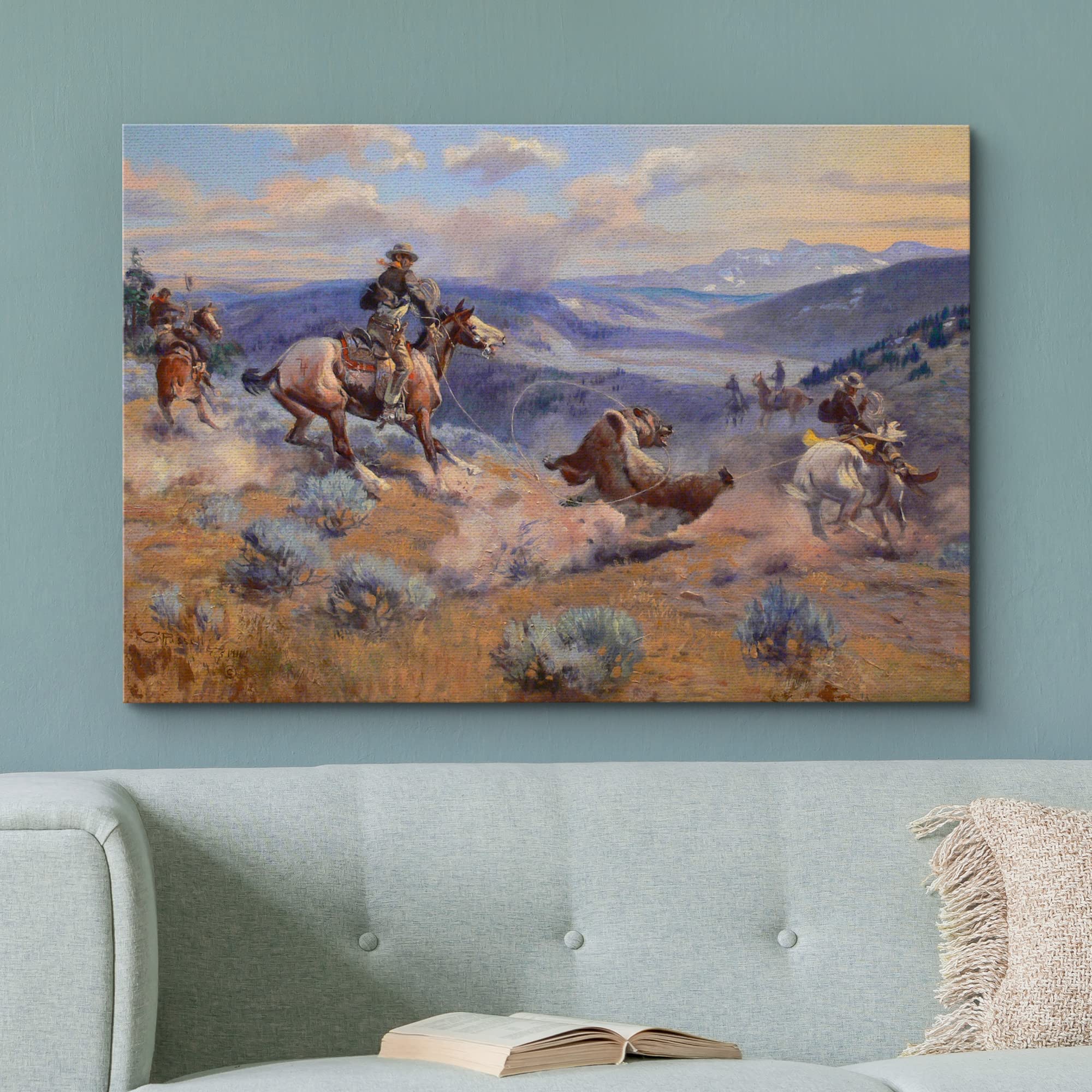 Wall26 Canvas Print Wall Art Swift Horses Are Surer Than Lead By Charles Russell Animals Wildlife Illustrations Realism Rustic S