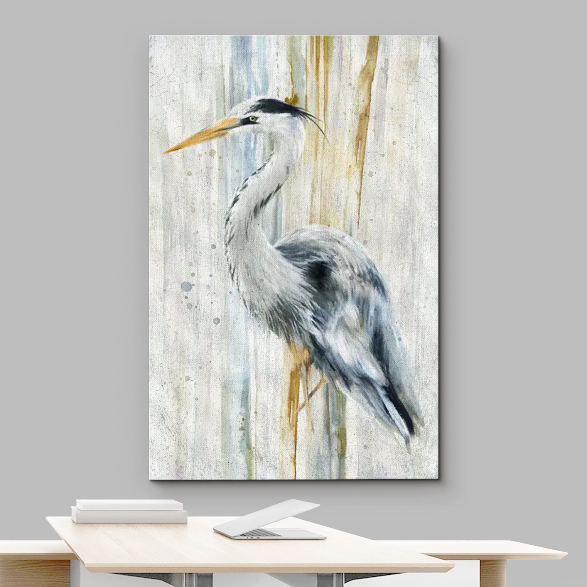 Wall26 Canvas Print Wall Art Pastel Watercolor Streak Crane Bird Nature Wilderness Illustrations Modern Art Decorative Multicolo