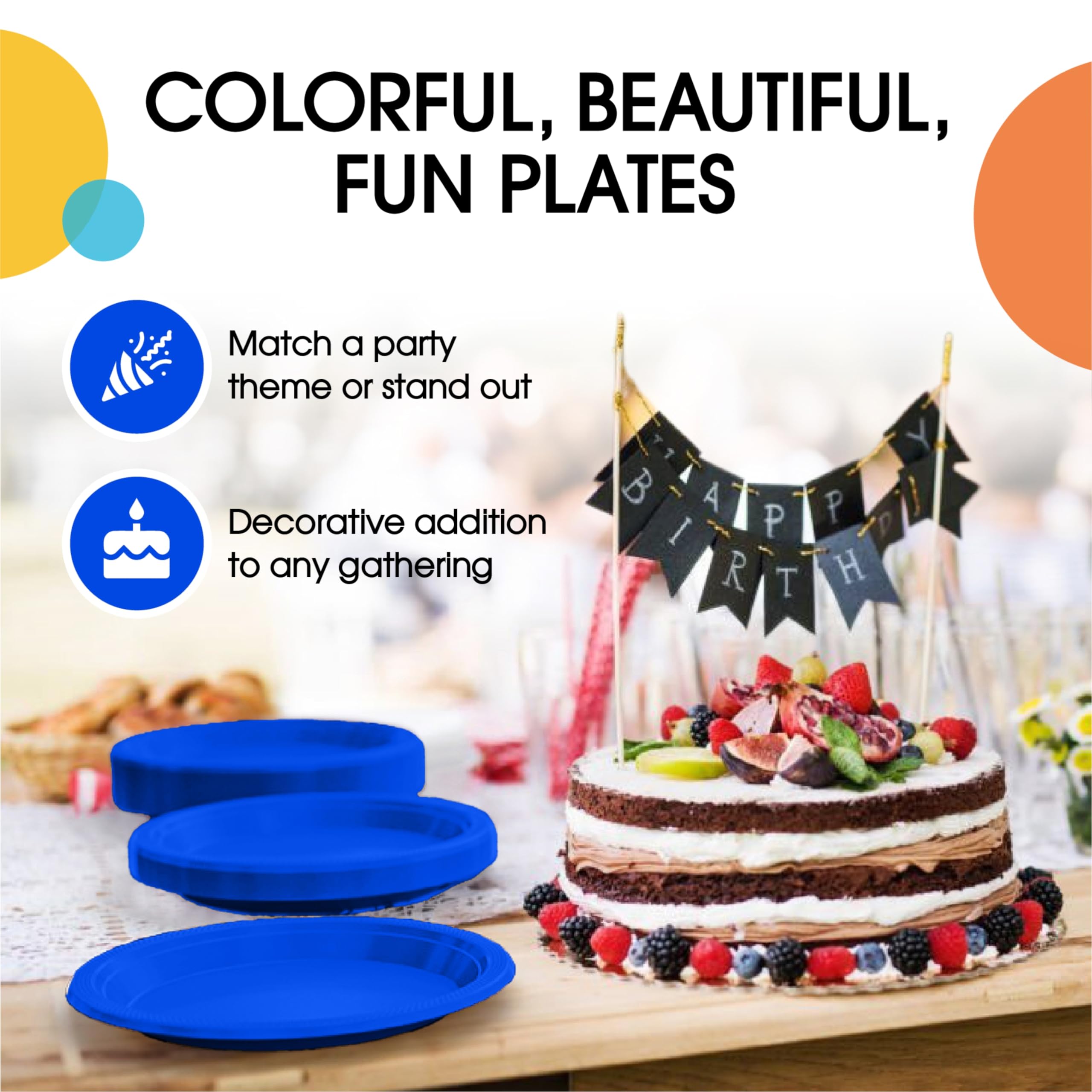 Exquisite Dark Blue Plastic Plates For Party 7 Dark Blue Disposable Plates For Party Supplies 50 Pcs Disposable Dinner Plate H