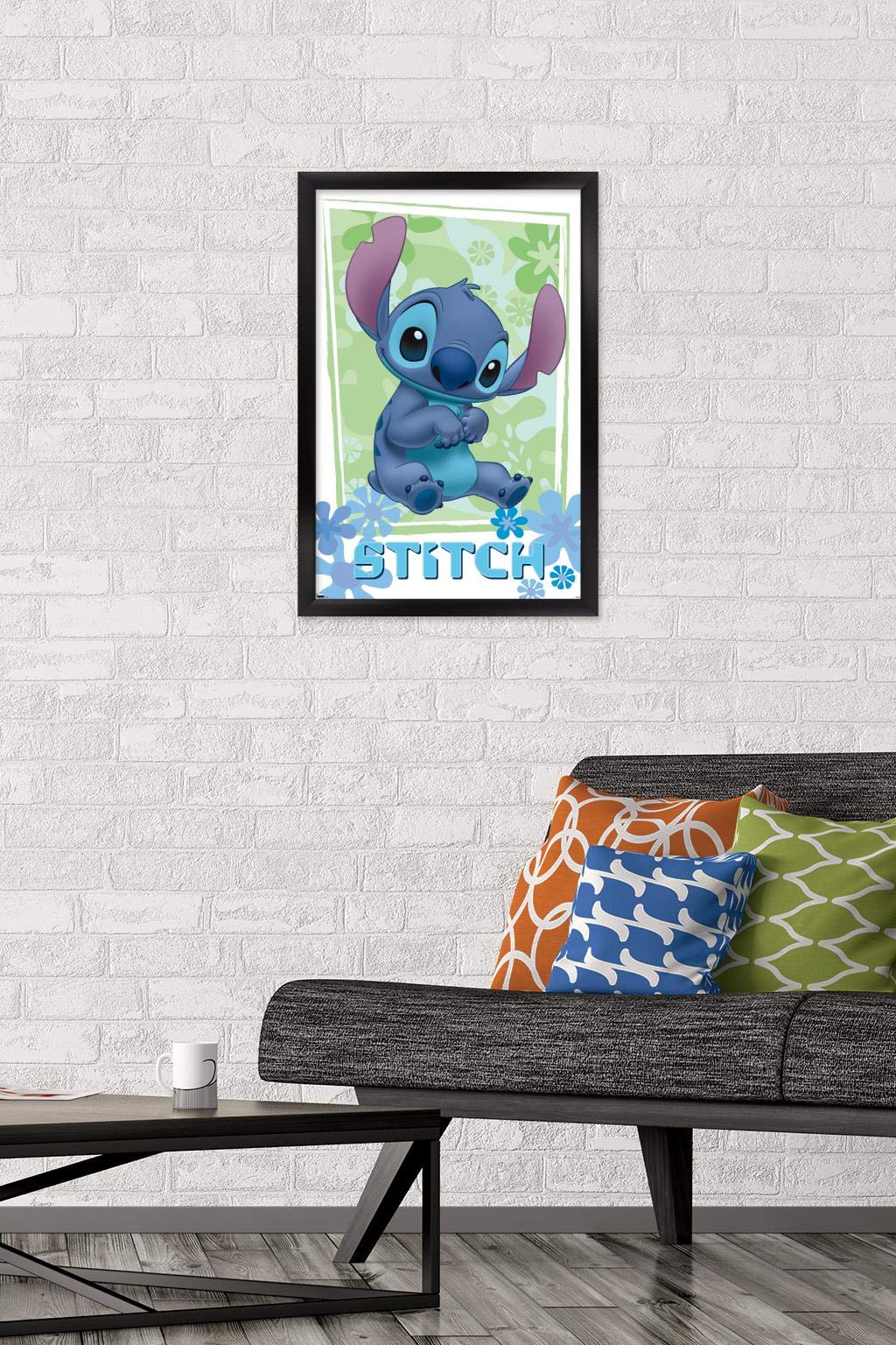 Trends International Disney Lilo And Stitch - Flowers Wall Poster, 14.725'' X 22.375'', Black Framed Version