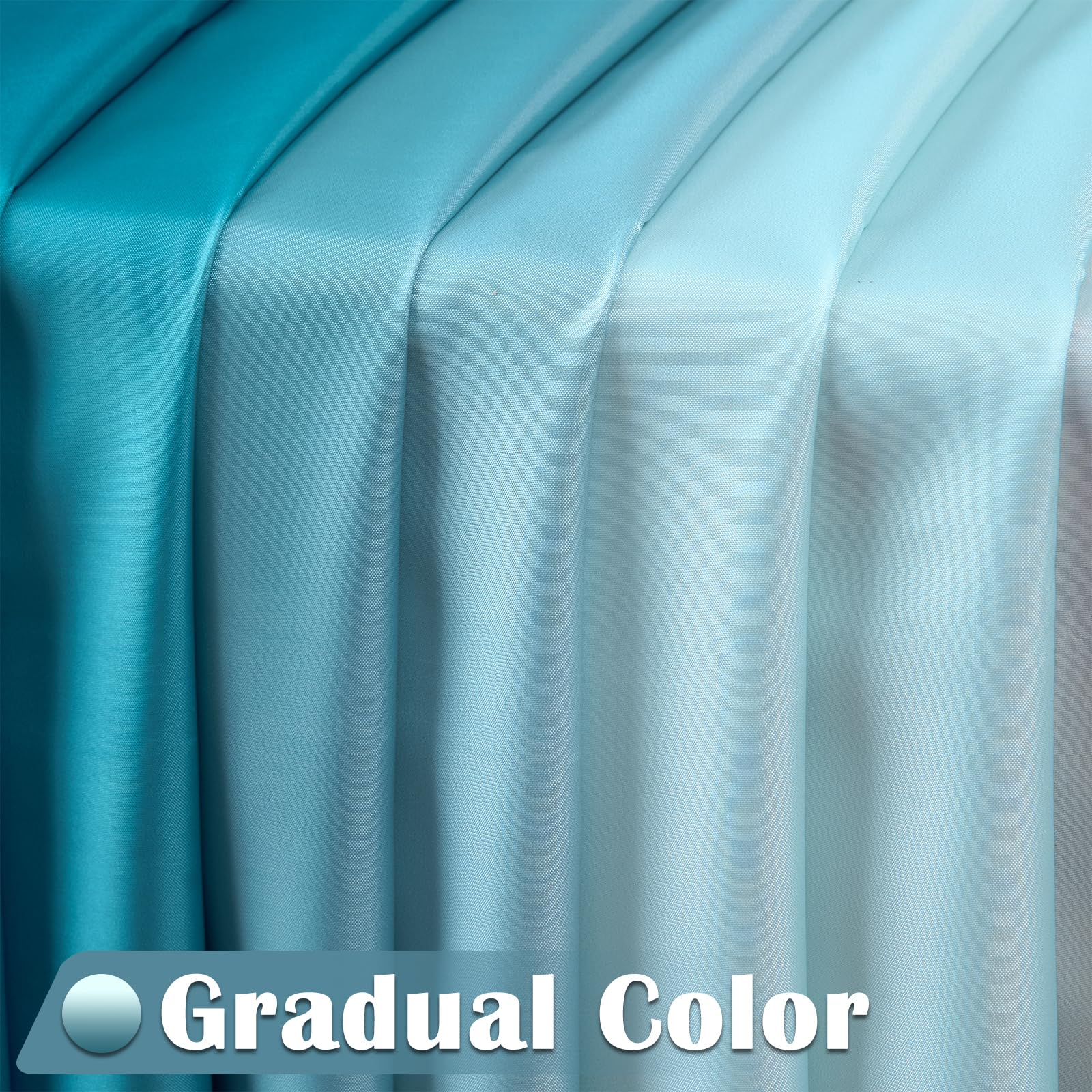 Jinchan Teal Ombre Shower Curtain, Waterproof Fabric Shower Curtains For Bathroom, Modern Gradient Color Shower Curtain Set With