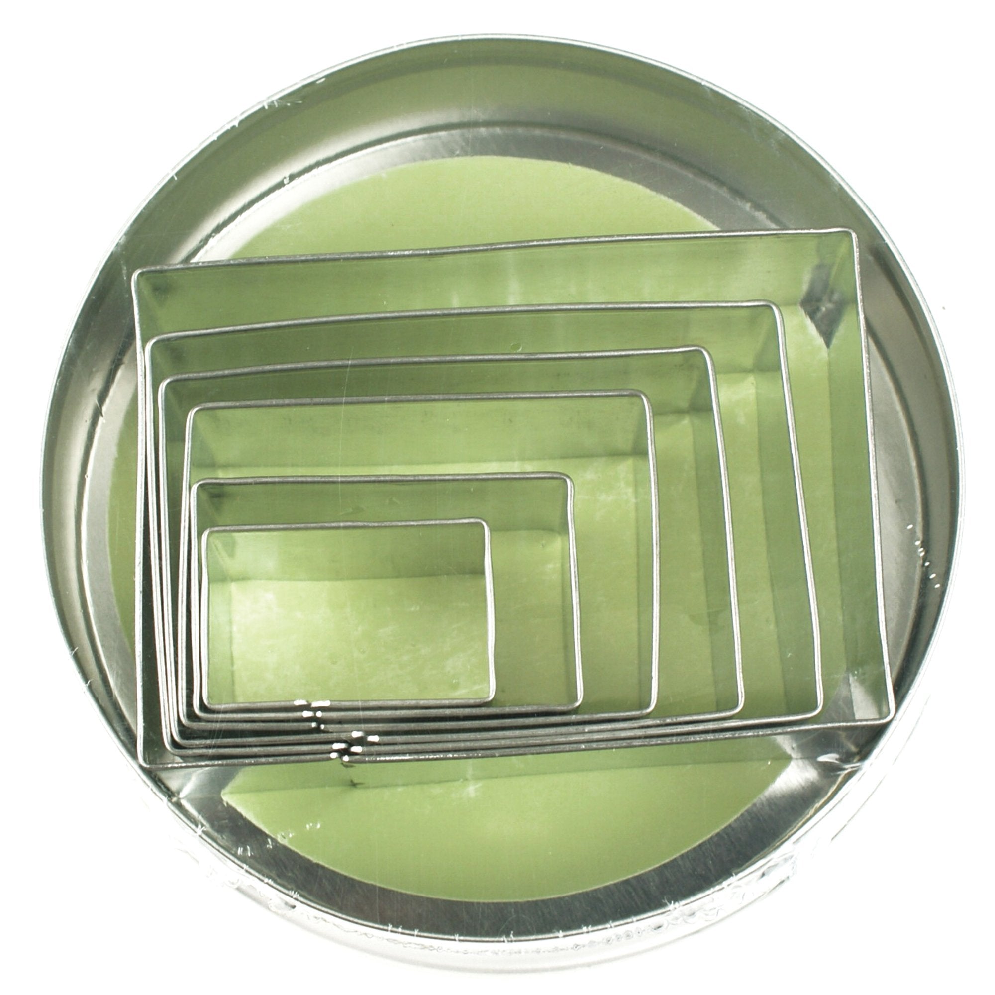 Fox Run Rectangle Cookie Cutters, 4 X 4 X 1 Inches, Metallic