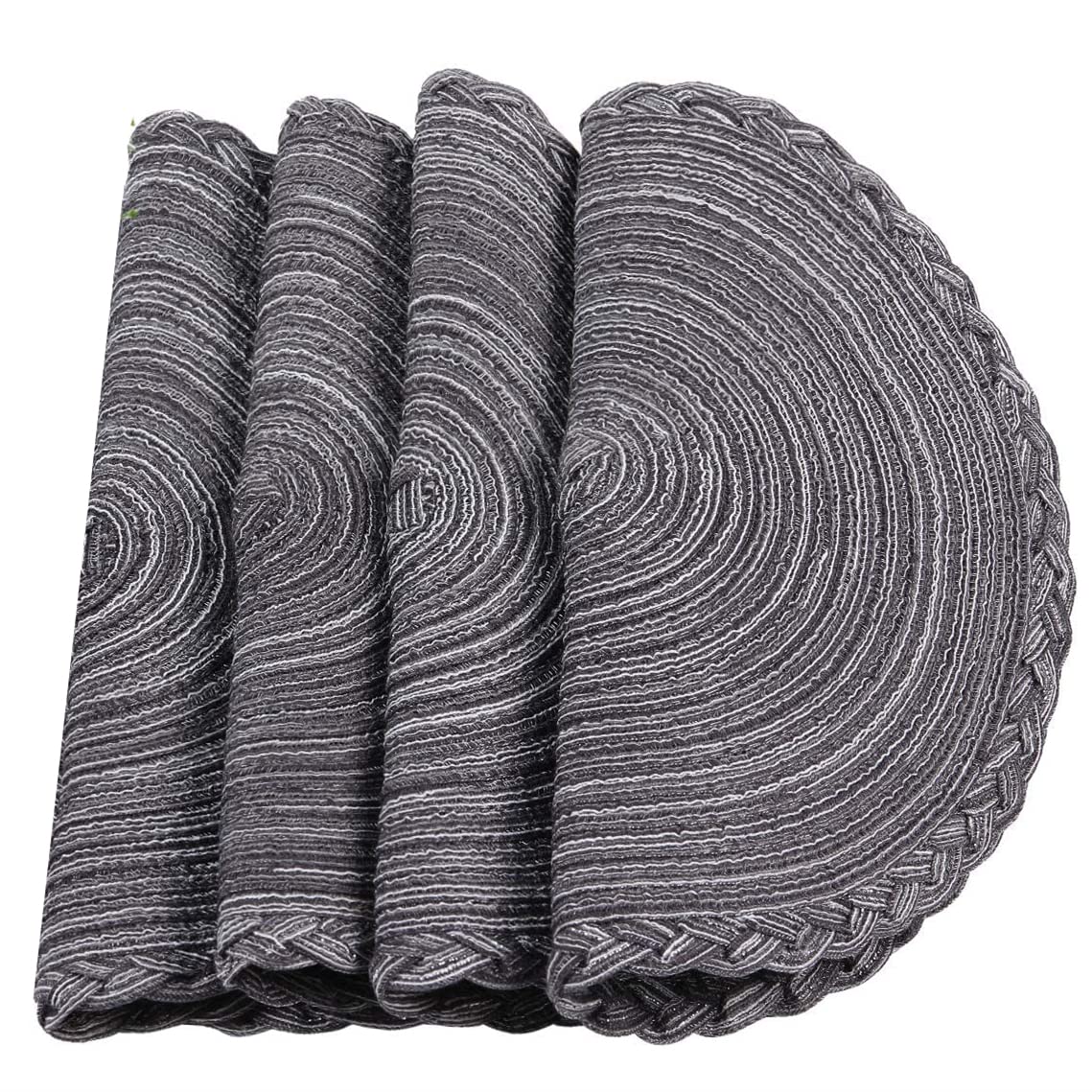 Xmkuwa Placemats, Round Braided Placemats For Dining Table Diameter 15 Inch, Woven Heat Resistant Anti-Slid Cotton Washable Kitc