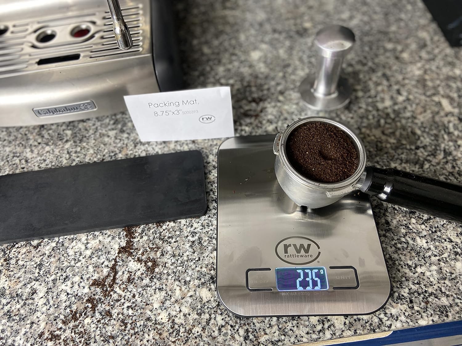 Rattleware Premium Black Tamping Mat - Dense, Durable, And Non-Slip Design - Perfect For Espresso Lovers & Baristas - Expertly C