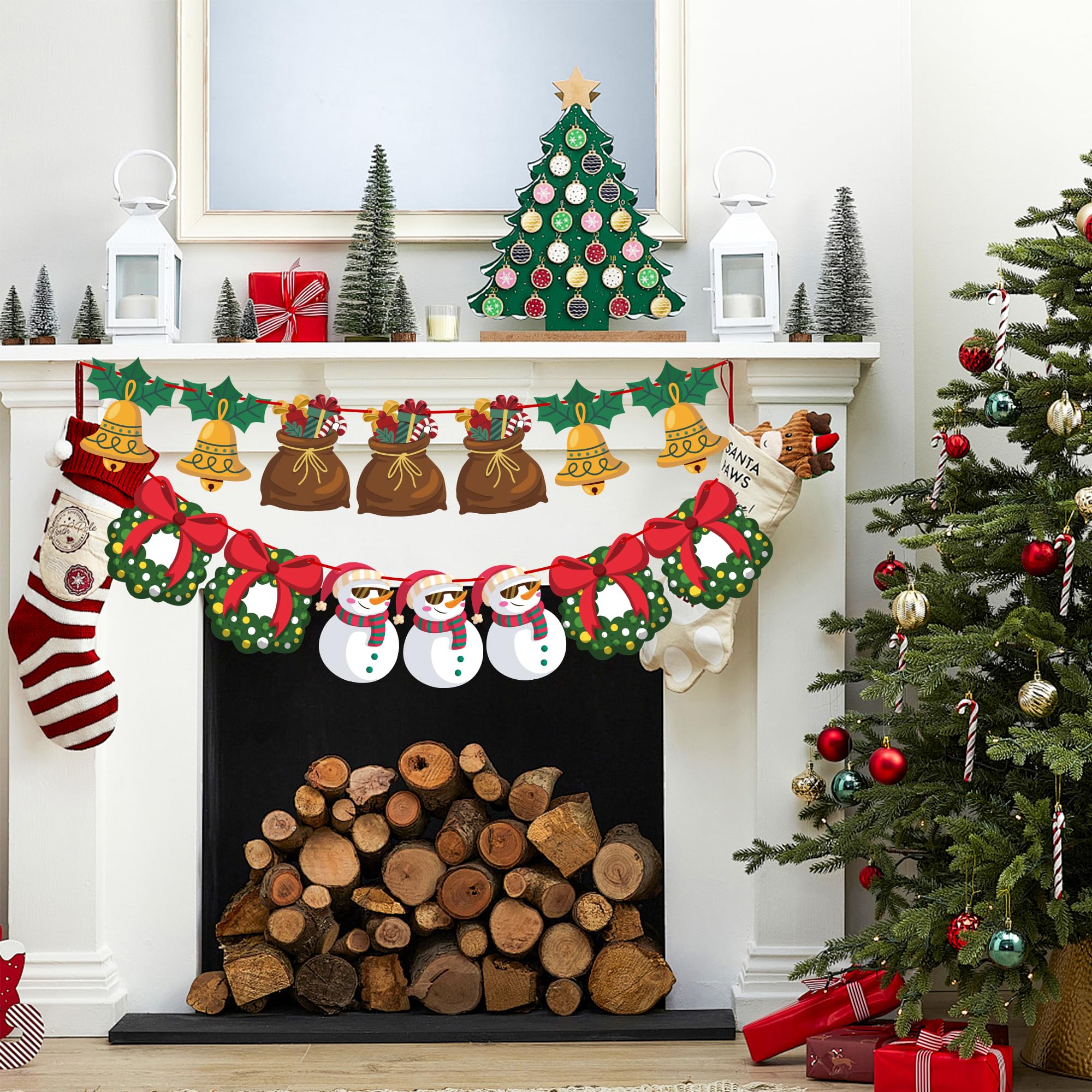 Ohome Christmas Decorations - Christmas Ornaments,40 Pack Christmas Garland | Christmas Tree Decorations For Party,Christmas Bac