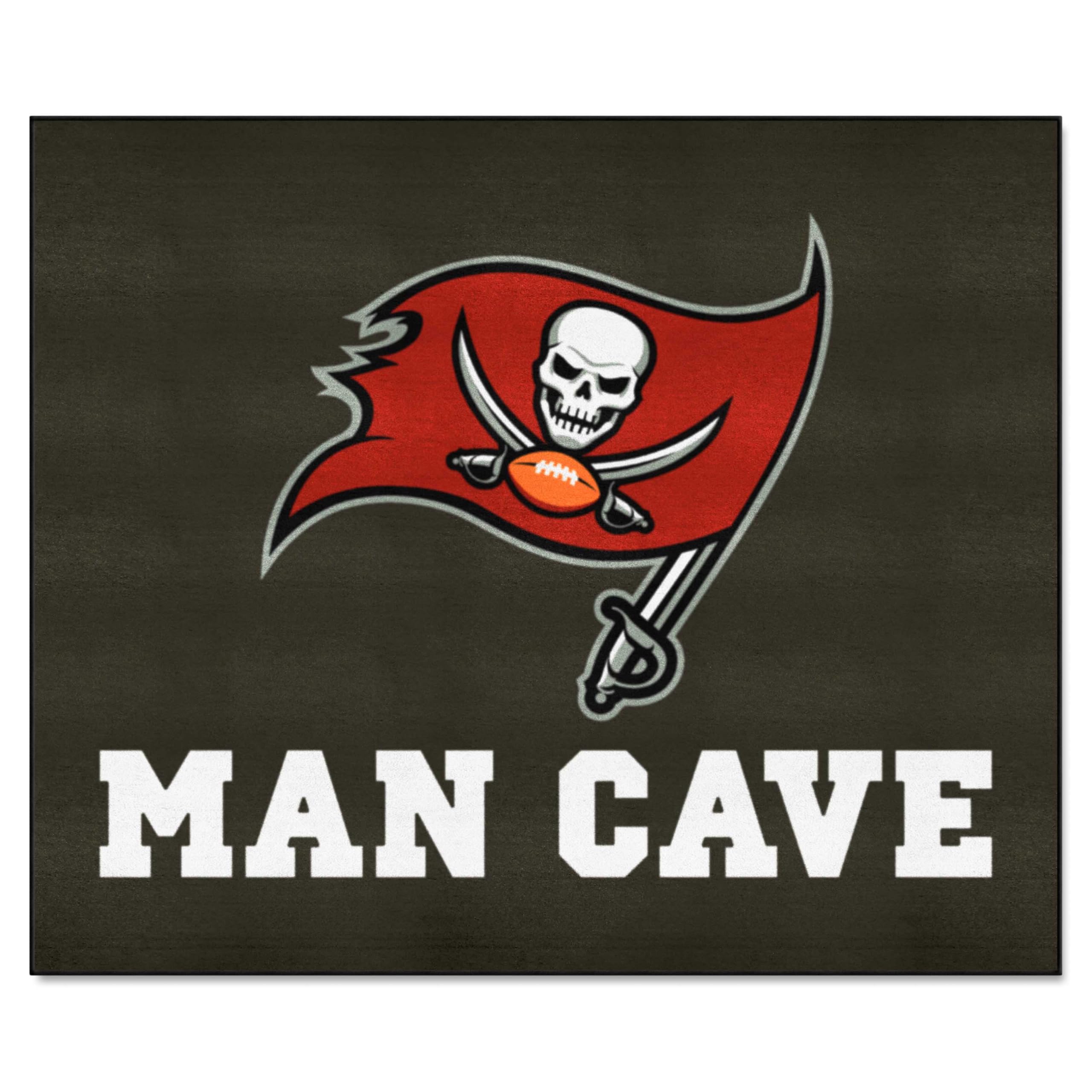 FANMATS 14379 Tampa Bay Buccaneers Man Cave Tailgater Rug - 5ft. x 6ft. Sports Fan Area Rug, Home Decor Rug and Tailgating Mat