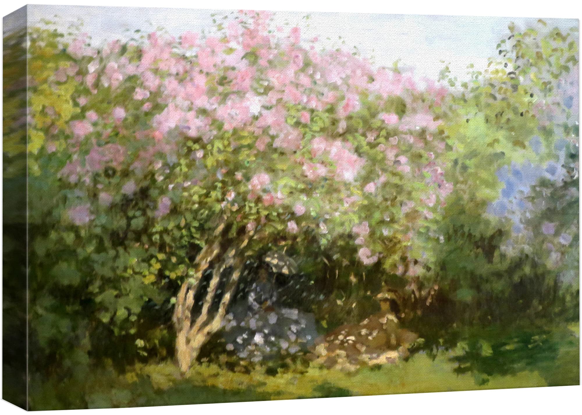 Wall26 - Lilacs In The Sun By Claude Monet - Canvas Print Wall Art Famous Oil Painting Reproduction - 24'' X 36''