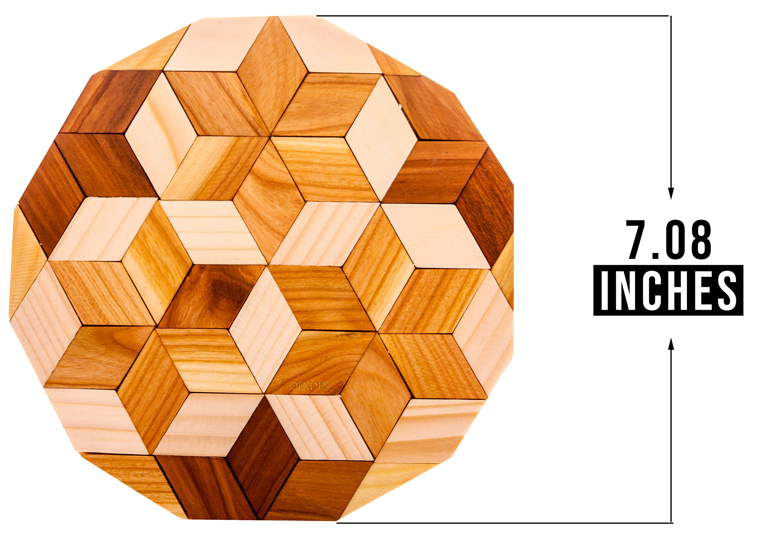 Decorative Wooden Trivet For Table - Large Wood Trivet Hot Pads For Hot Dishes - Round Table Runner Wood Hot Plate Pad