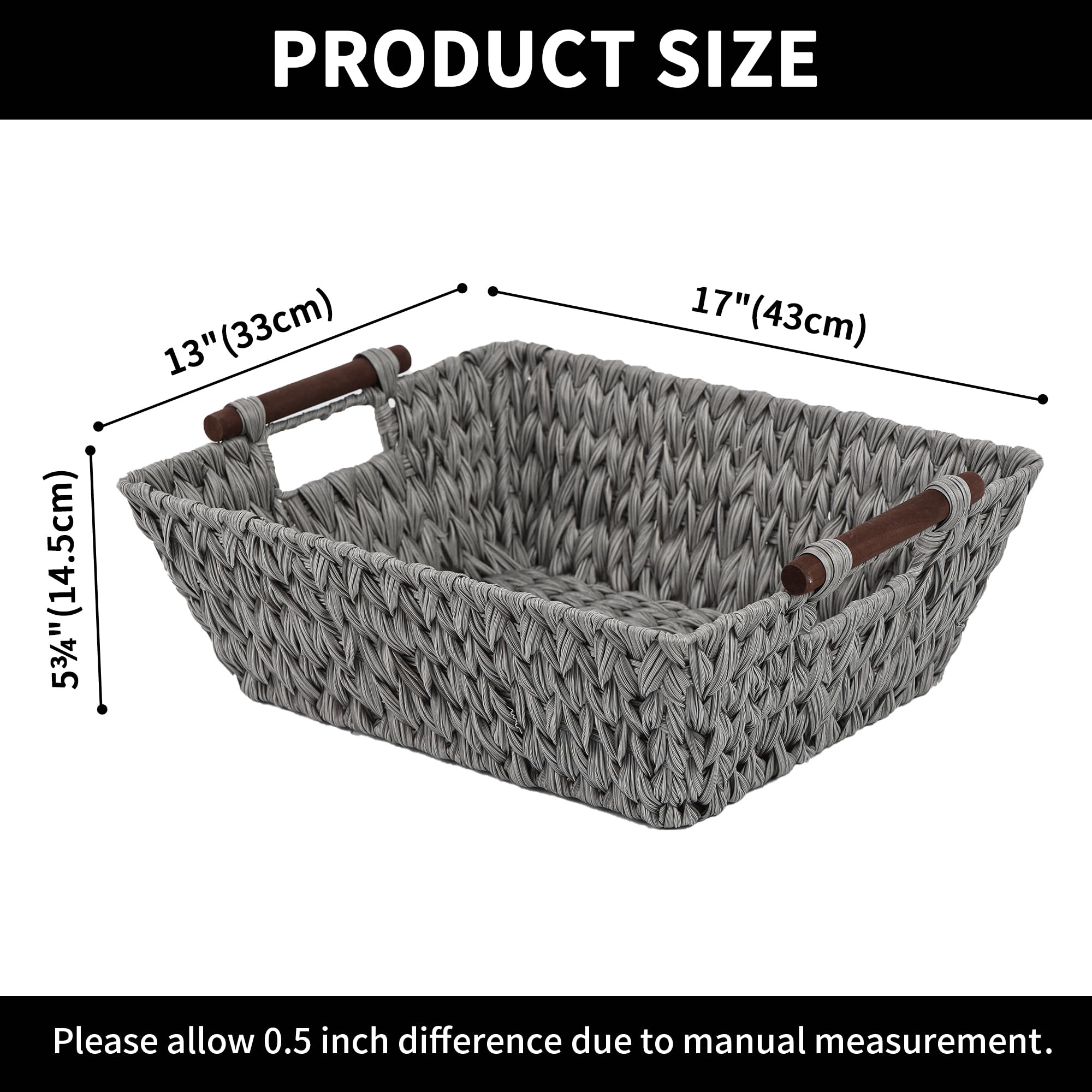 Granny Says 2-Pack Wicker Storage Baskets, Wicker Baskets For Organizing, Trapezoid Woven Basket With Handles,Wicker Storage Bas