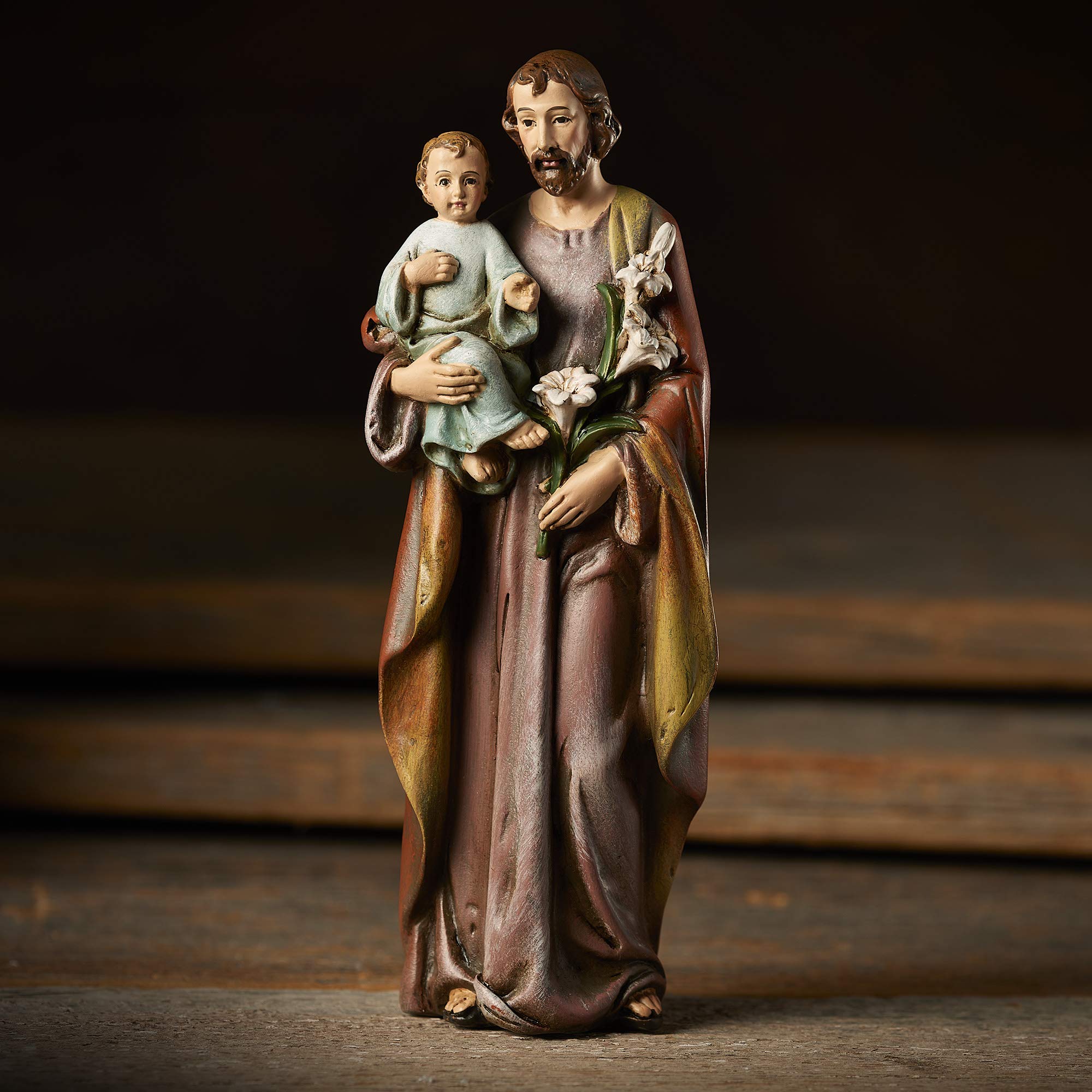 Joseph's Studio by Roman - St. Joseph and Child Jesus Figure  Renaissance Collection  6.25'' H  Resin and Stone  Religious Gift  Decoration  Collection  Durable  Long Lasting