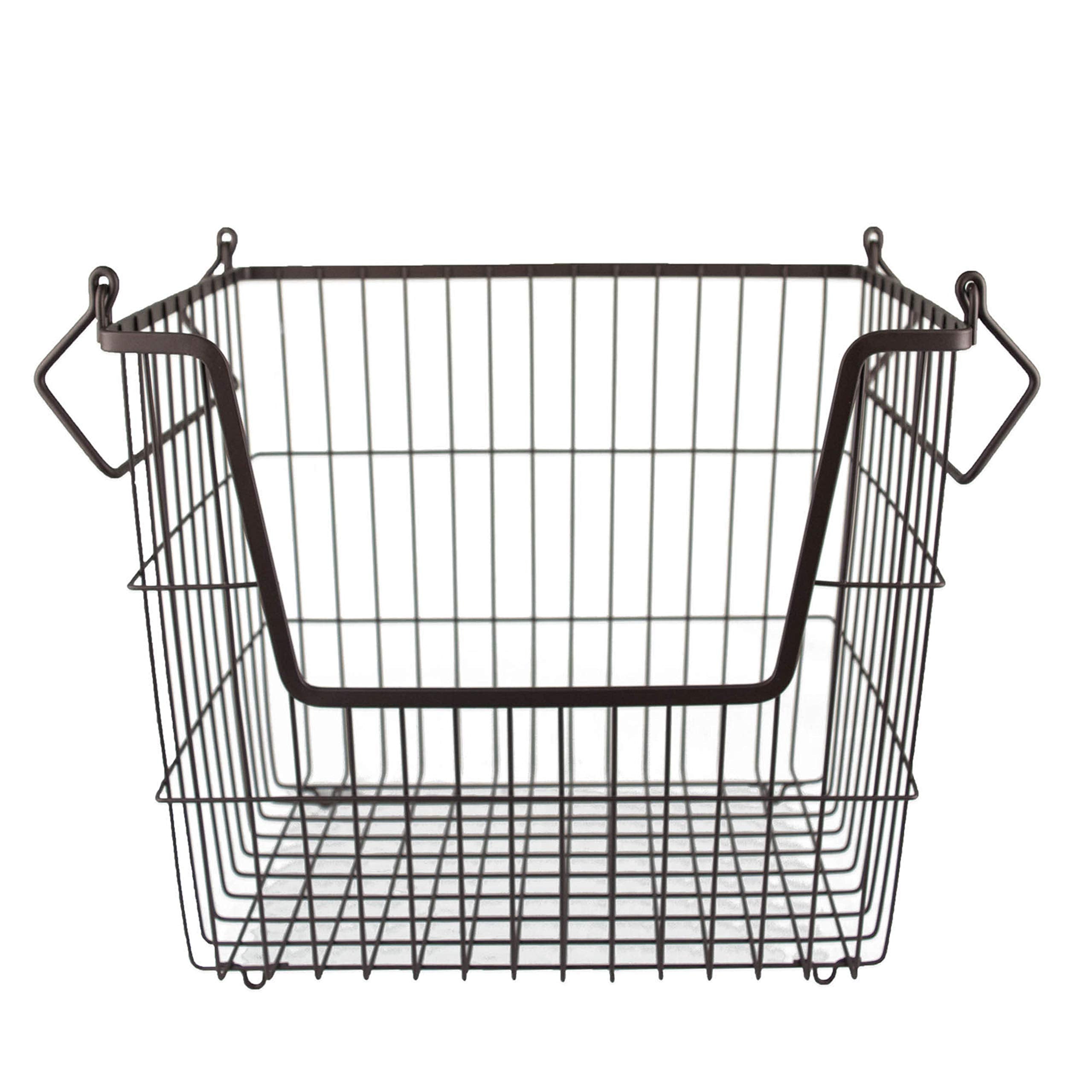DII Metal Wire Mesh Stackable Utility Storage Bin, Large Rectangle, 13x10x11, Bronze
