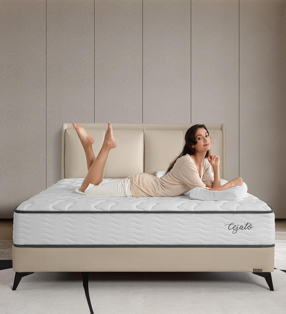 Cejato Full Mattress,Memory Foam Hybrid 12 Inch Full Size Springs Mattresses With Individual Pocket Spring For Pain Relief,Mediu