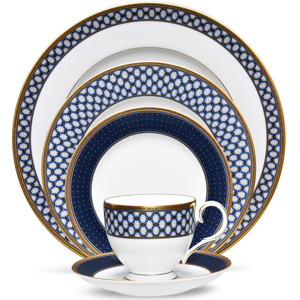 Noritake Blueshire 5-Piece Place Dinnerware Setting in Blue/White