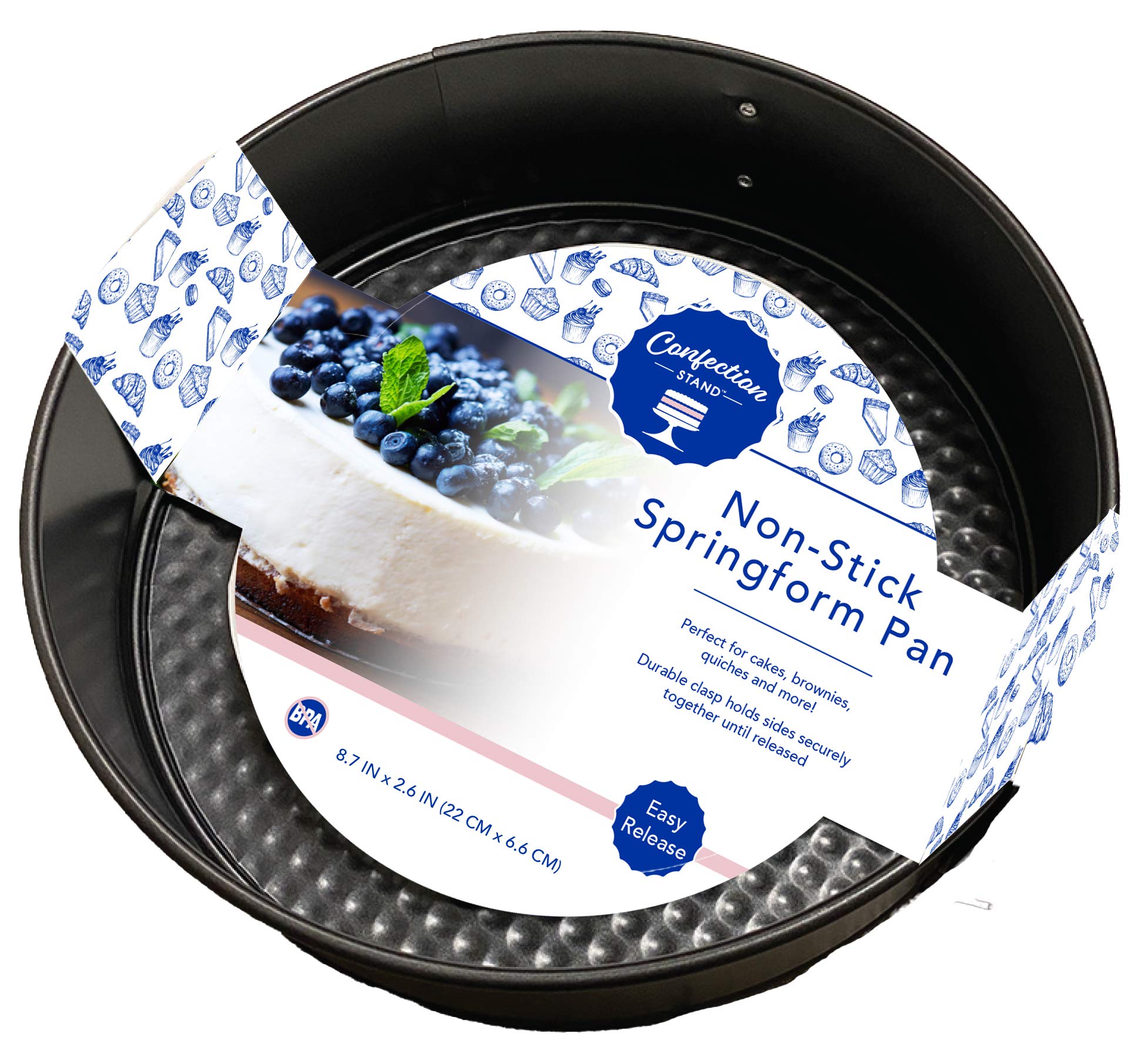 Confection Stand Durable Clasp, Expandable Sides Springform Pan Set, Standard, Gray