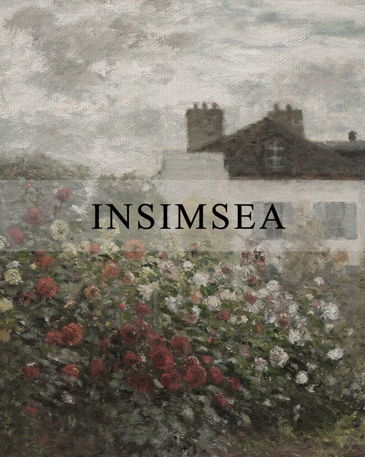 InSimSea Framed Canvas Wall Art Home Decor Large Artwork for Wall The Artist's Garden in Argenteuil by Monet Paintings Prints Wall Art for Office Kitchen Bathroom Decor 16x24in/40x60cm