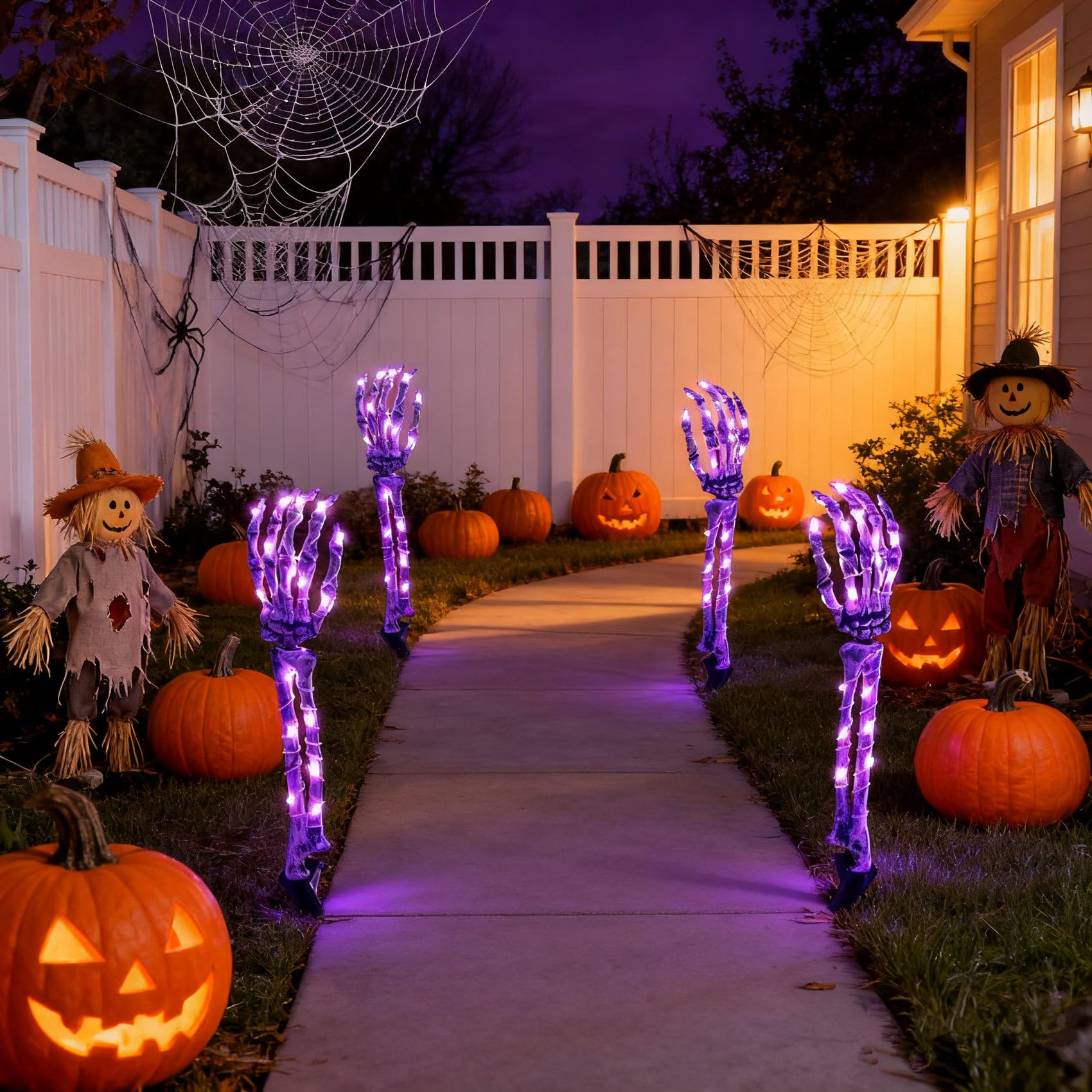 Halloween Decoration Outdoor Skeleton Light Arm Stake Decor Halloween Decorations Indoor Glowing Skeleton Hands Arms Scary Reali