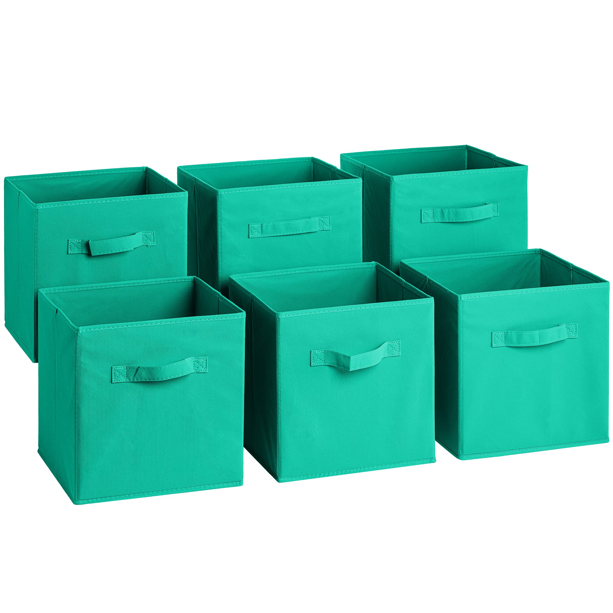 Sorbusa Foldable Storage Cube Basket Bin (6 Pack, Teal)