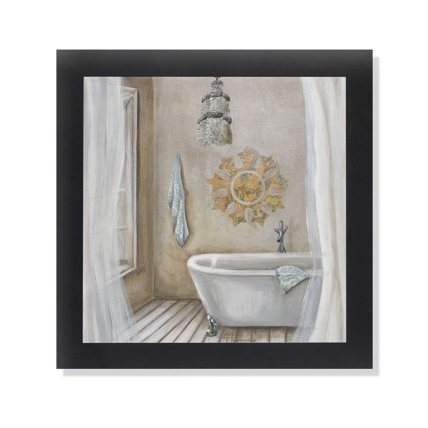 Crystal Bath Ii Bathroom Black Framed Art Print Poster 12X12