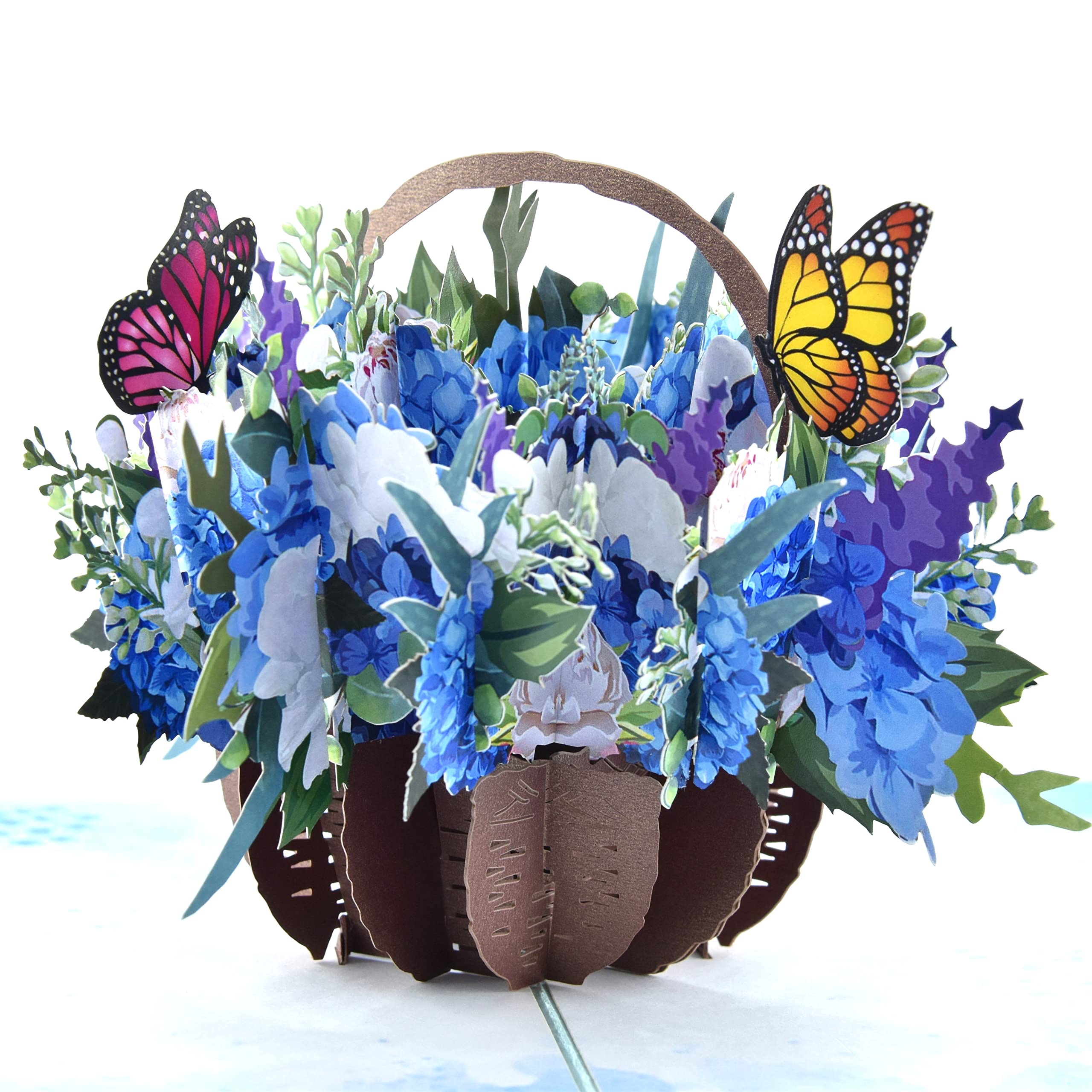 Teabug Cards Hydrangea Flower Basket Pop Up Card, Birthday Card, Mother'S Day Card, Anniversary, Valentines Day Card, Retirement