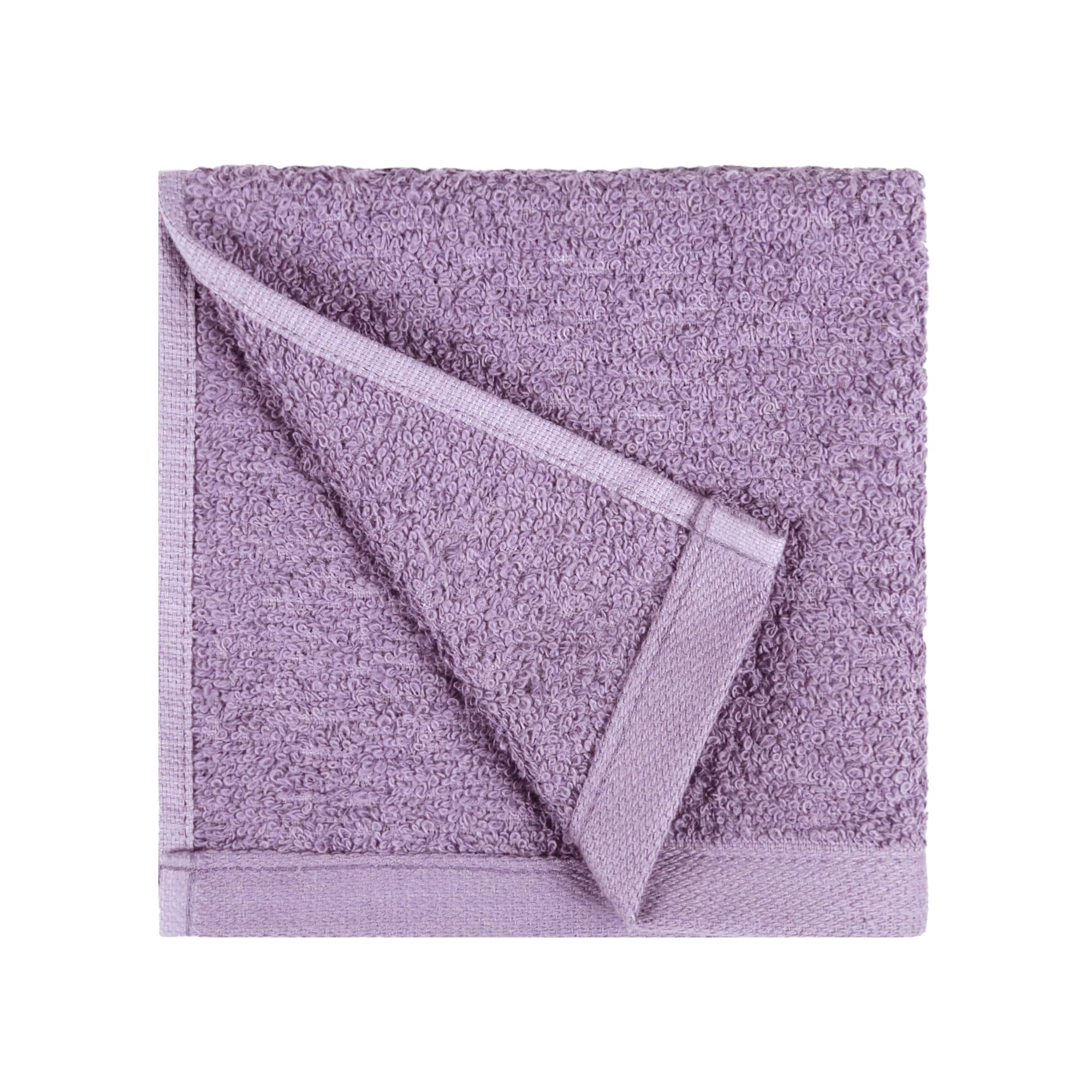 Amazon Basics face Towels for bathroom, 100% Cotton Extra Absorbent washcloth, Fast Drying - salon towel - 24 Pack Lavender (12