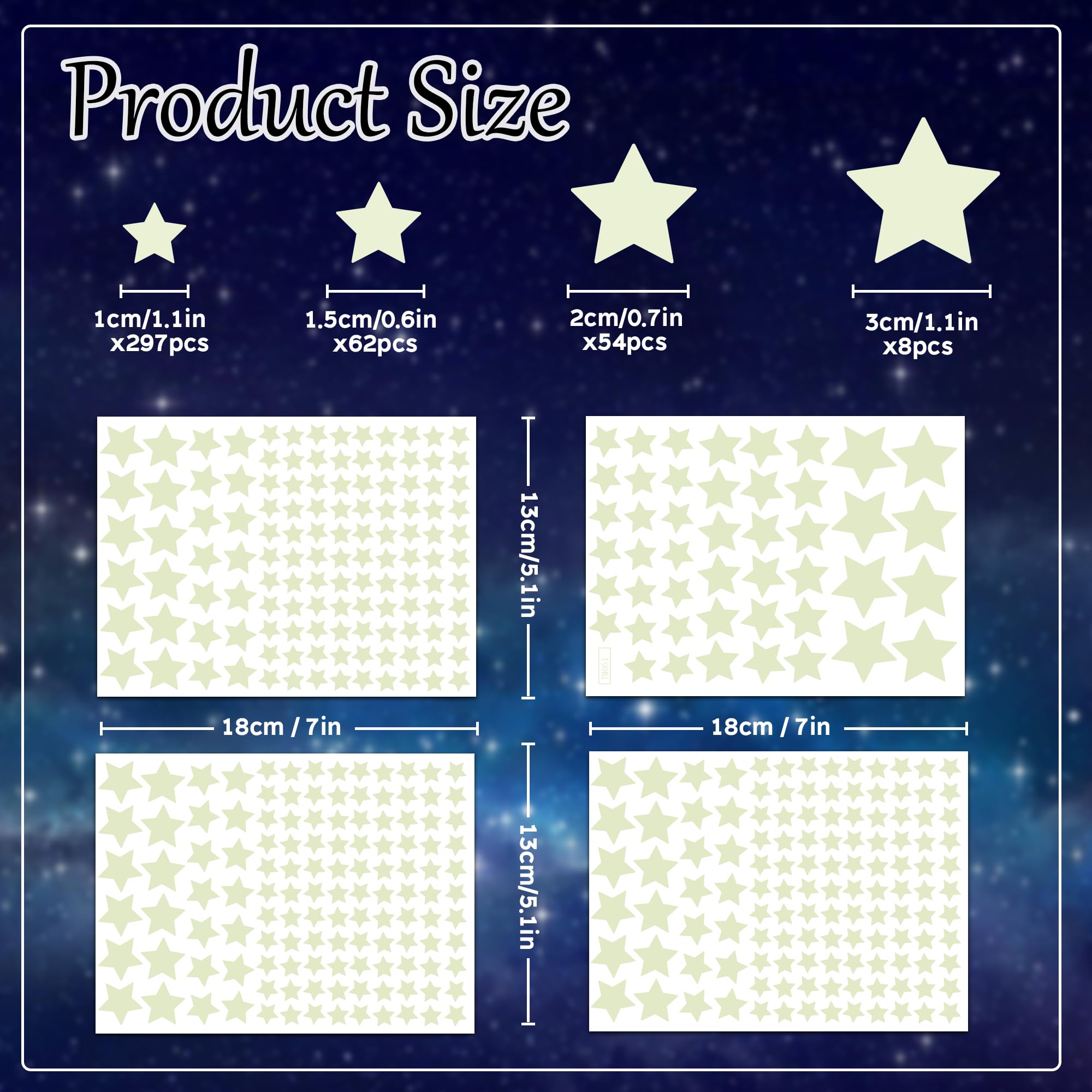 421Pcs Glow In The Dark Stars Ceiling Stars Glow In The Dark Space Planet Universe Galaxy Wall Decals Ultra Glow In The Dark Wal