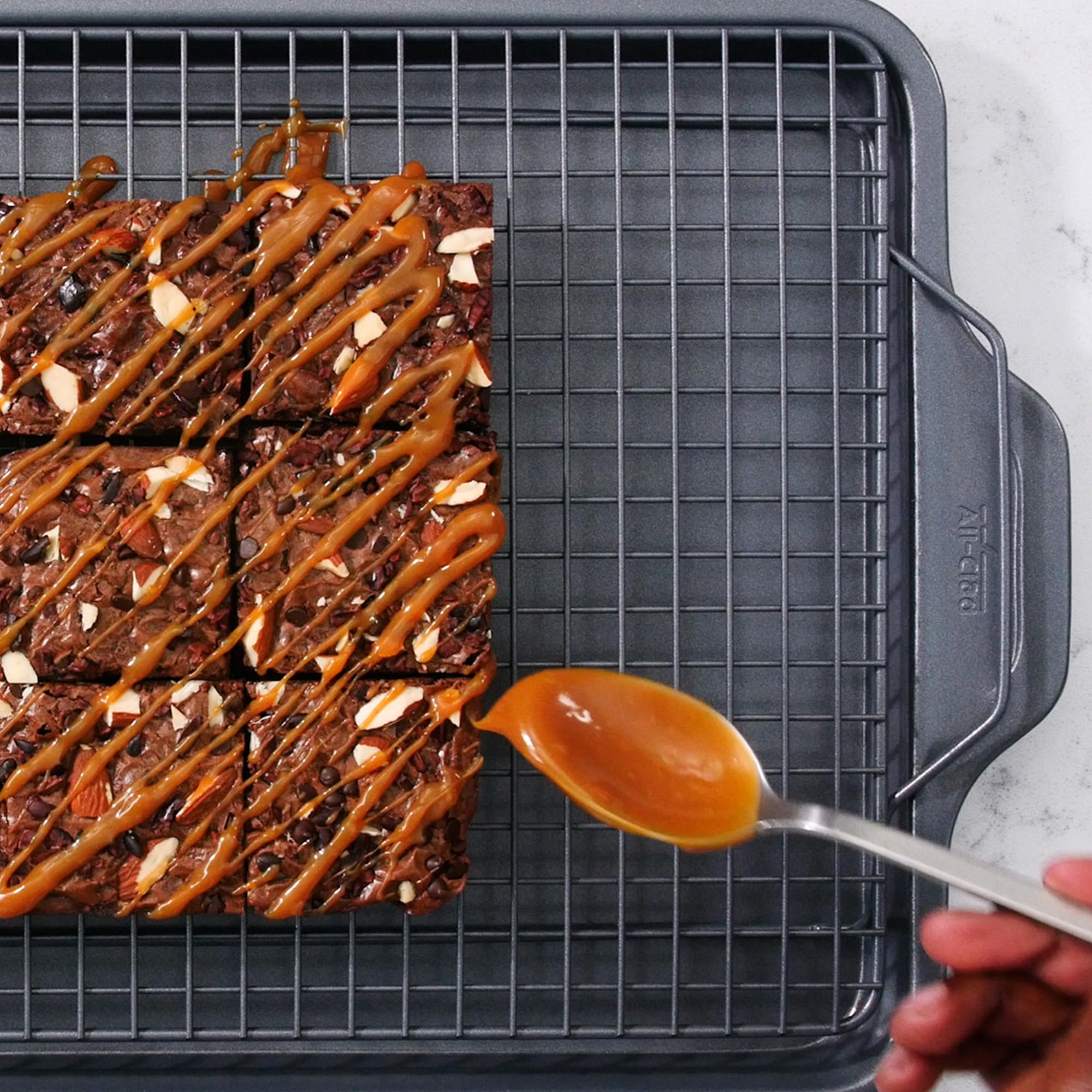 All-Clad Pro-Release Nonstick Bakeware Set 2 Piece Oven Safe 450F Half Sheet, Cookie Sheet, Muffin Pan, Cooling & Baking Rack, R