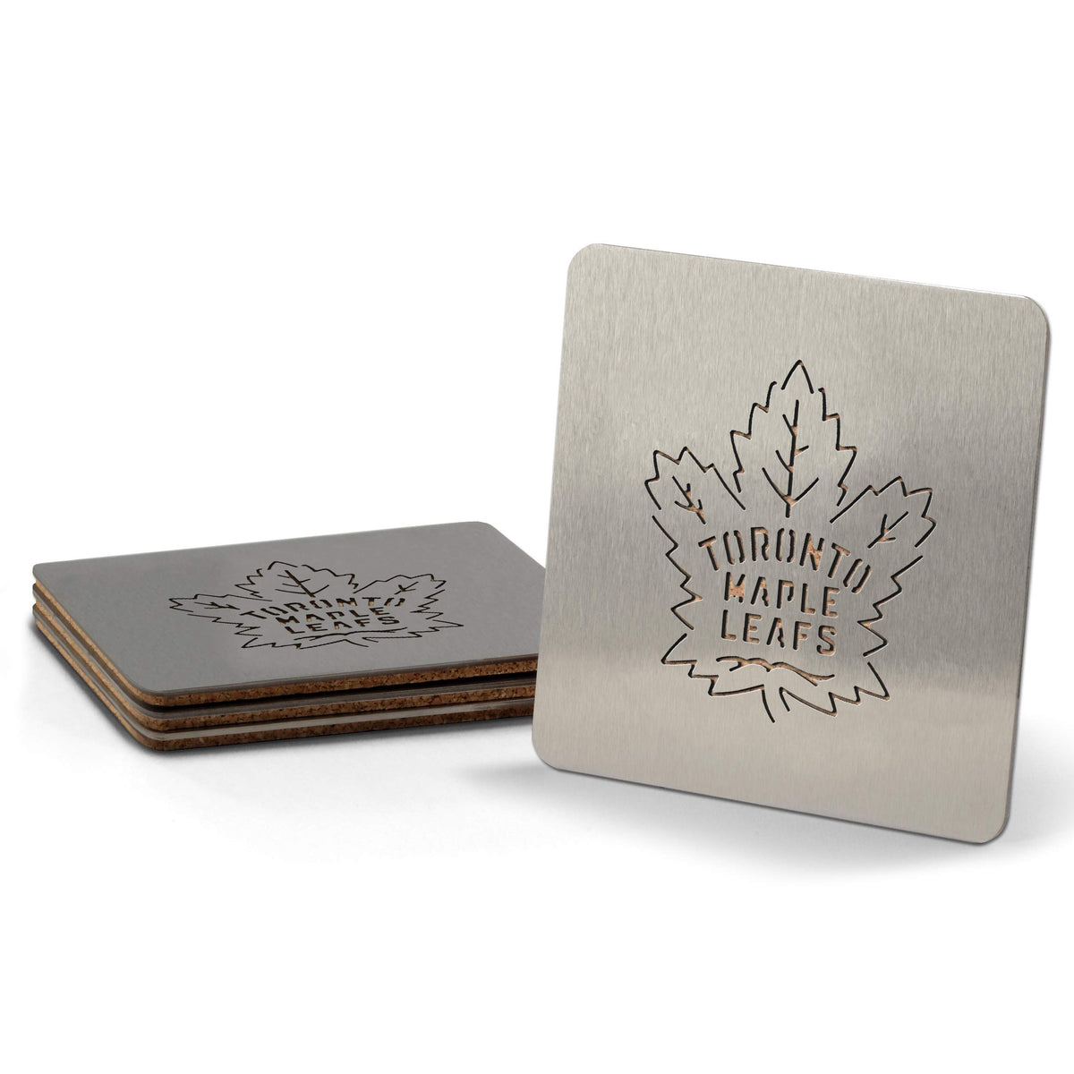 Youthefan Nhl Toronto Maple Leafs Boaster Stainless Steel Coaster Set Of 4 , 4'' X 4''