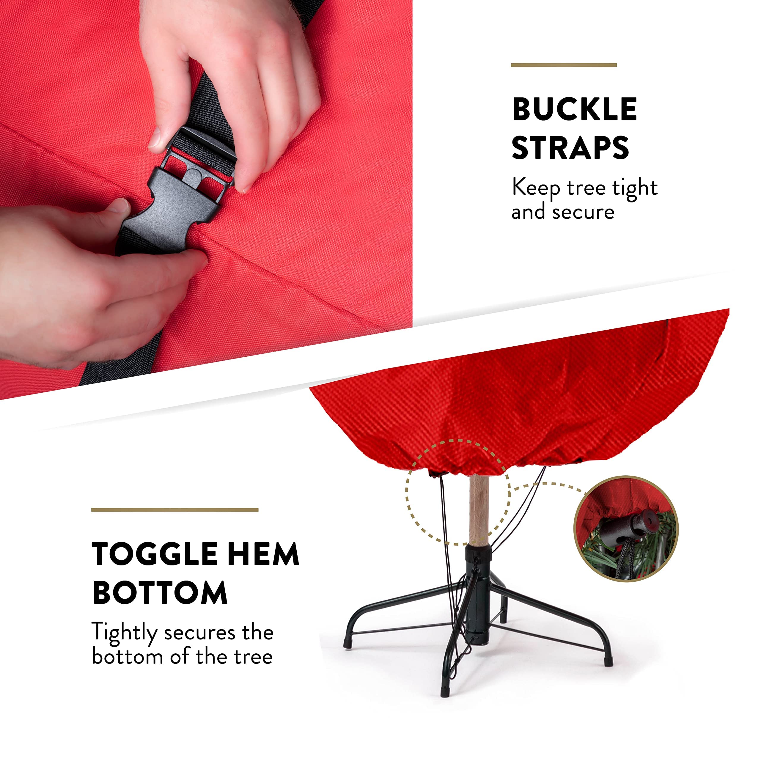 Zober Upright Tree Storage Bag for Christmas Trees of 7.5ft. Tall, Tree Bag Is Made Of Tear Proof 600D Oxford; Comes With Drawst