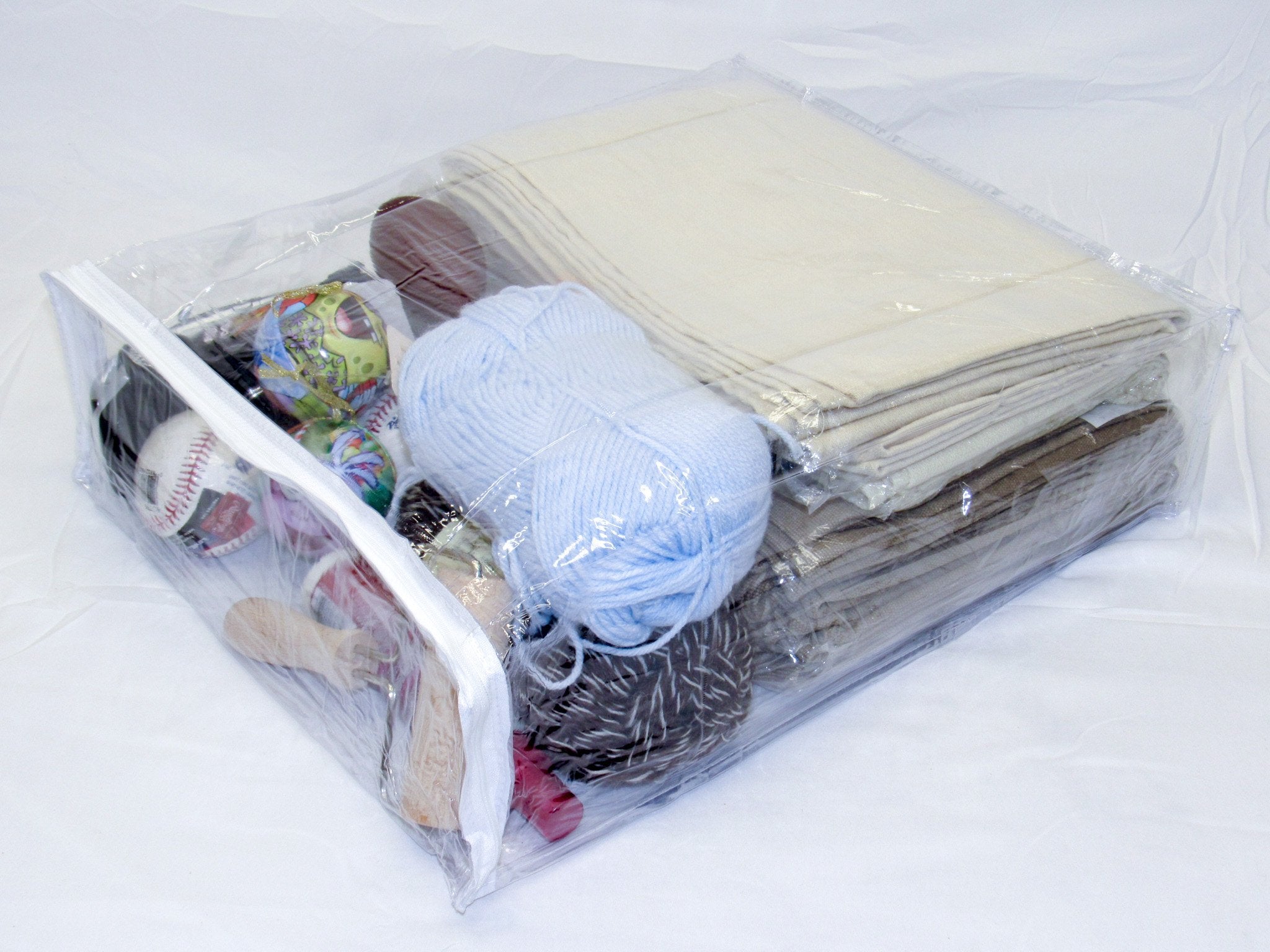 2-Pack Heavy Duty Vinyl Zippered Closet Storage Bags (Clear) For Sweaters, Blankets, Comforters, Bedding Sets And Much More! (15