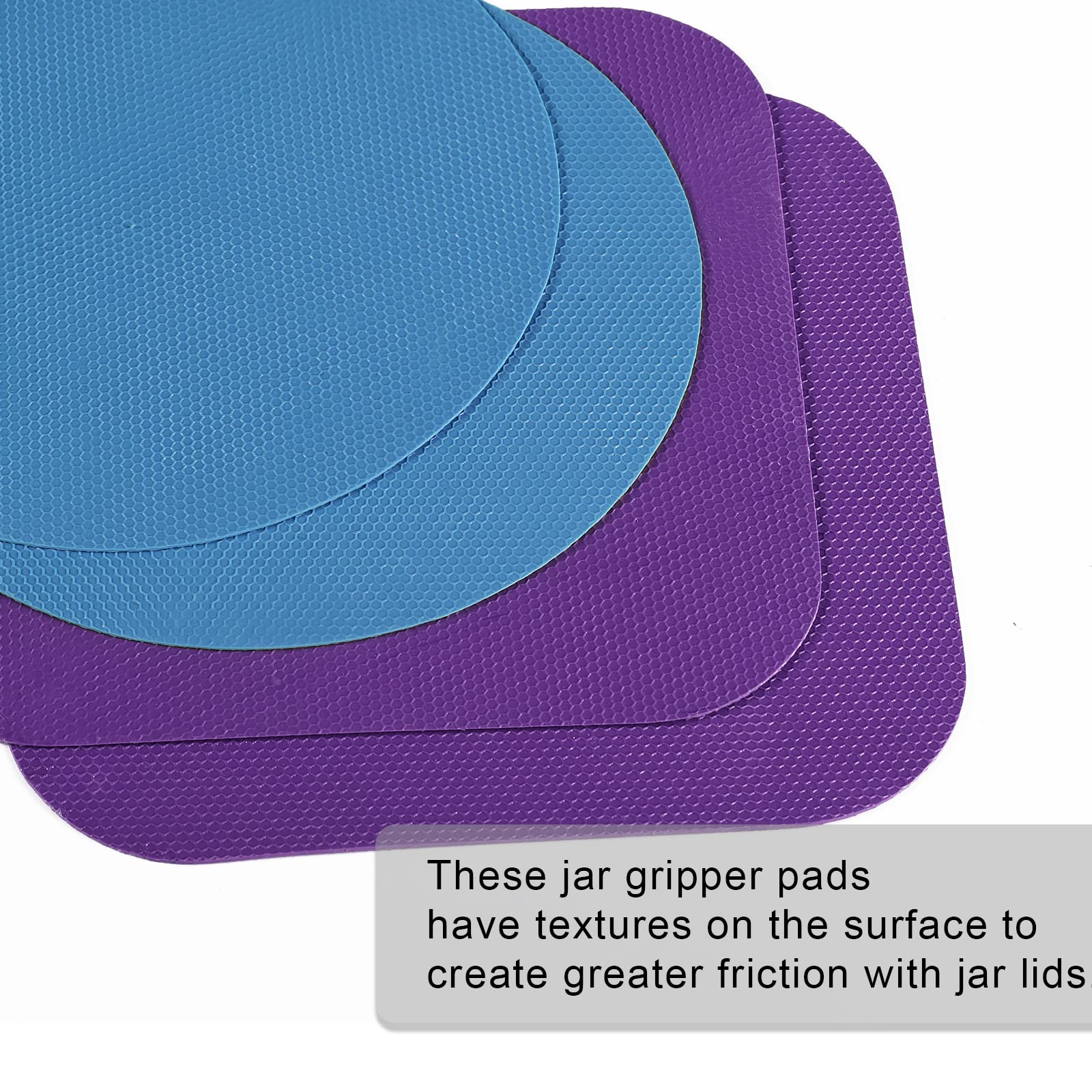 4Pcs Jar Opener Gripper Pads, Rubber Jar Grippers Multi-Function Jar Opener For Seniors With Weak Hands Kitchen Coasters (Blue,