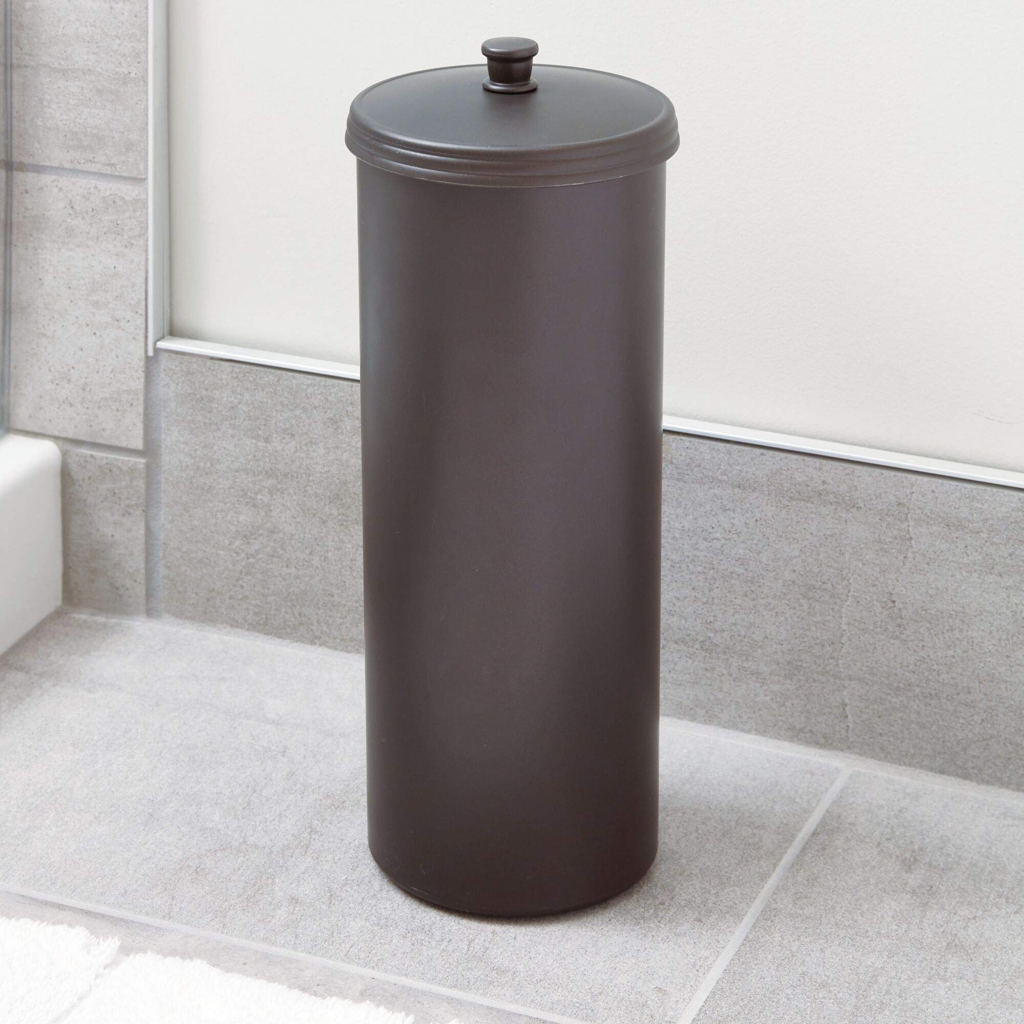Idesign Plastic Toilet Tissue Holder Stand, The Kent Collection - Hold 3 Rolls Of Toilet Paper, 6.5 X 15.5, Bronze