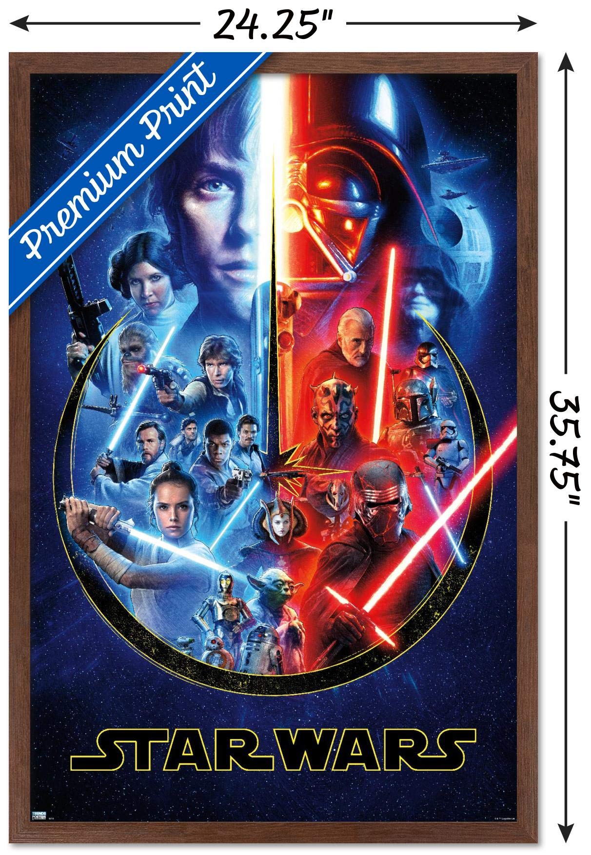 Trends International Star Wars - Skywalker Saga Wall Poster, 22.375'' X 34'', Mahogany Framed Version