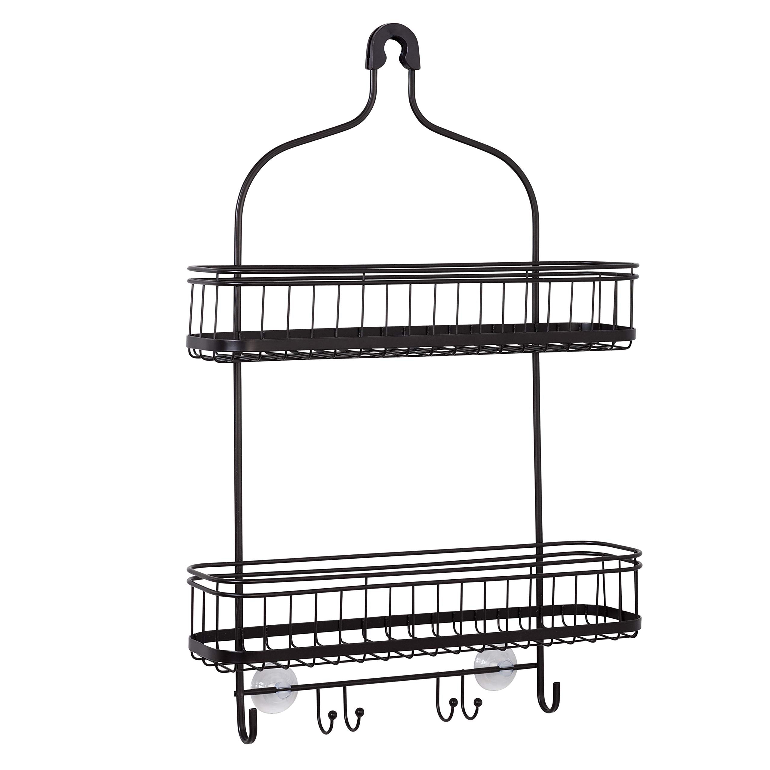 Zenna Home Extra Wide Hanging Over-The-Shower Caddy, Bronze