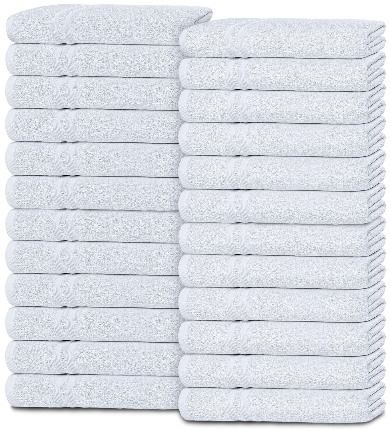 Wealuxe White Washcloths For Body And Face Towel, Cotton Wash Cloths Bulk 24 Pack, Flannel Spa Fingertip Wash Clothes 12X12 Inch