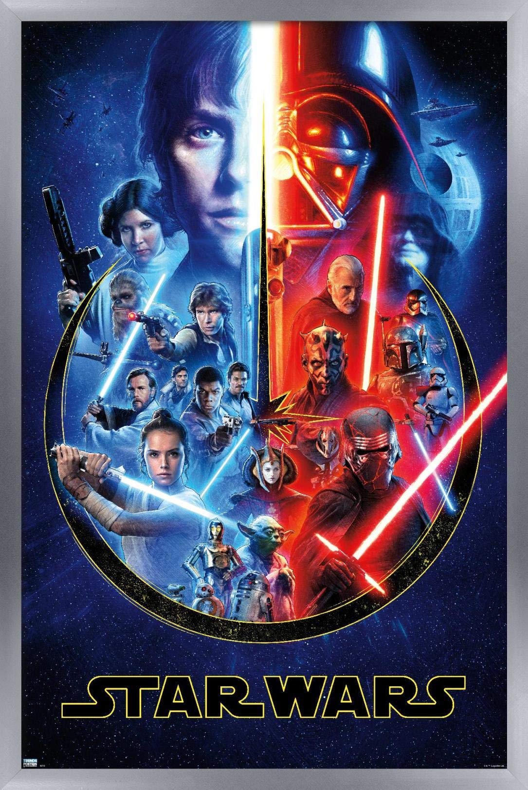 Trends International Star Wars - Skywalker Saga Wall Poster, 14.725'' X 22.375'', Silver Framed Version