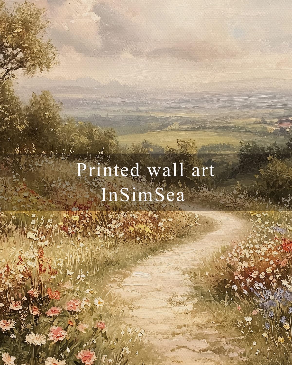 Insimsea Framed Wall Art For Living Room Flower Canvas Art Wall Decor Bedroom Floral Artwork Oil Paintings Picture Prints Rustic