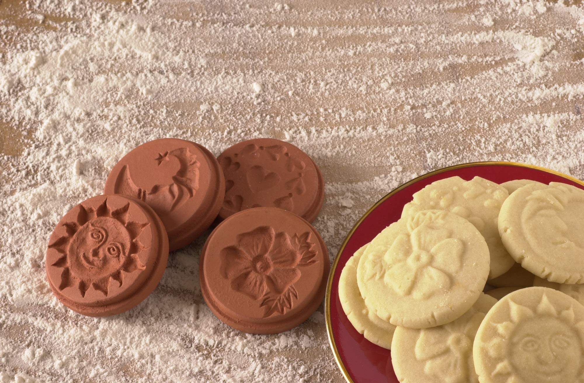 Jbk Pottery Terra Cotta Cookie Stamps (3 Piece Sky Set)