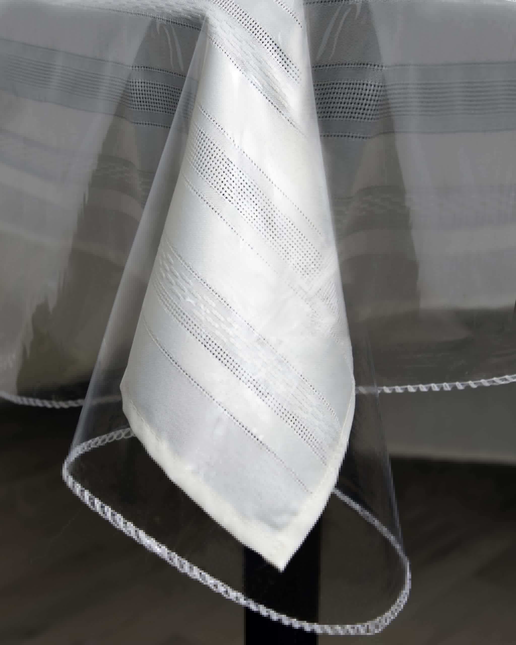BRODER MFG. INC. Tablecloth Protector Crystal Clear Vinyl (52x52 Square) | Thick, Durable Clear Table/Tablecloth Protector | Per