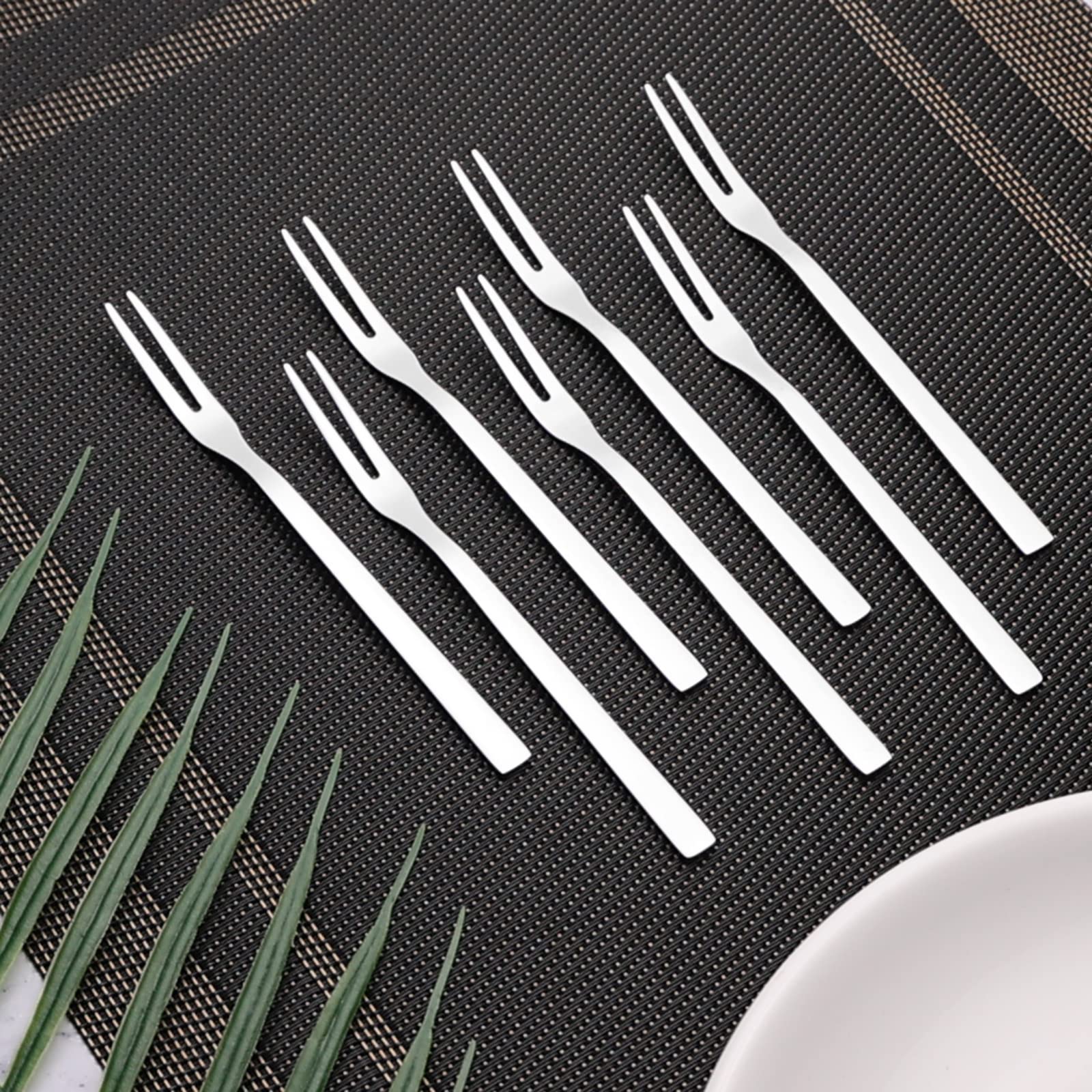 Lesbin 12-Piece 2-Prong Fork  Stainless Steel Fruit Forks  5.4-Inch
