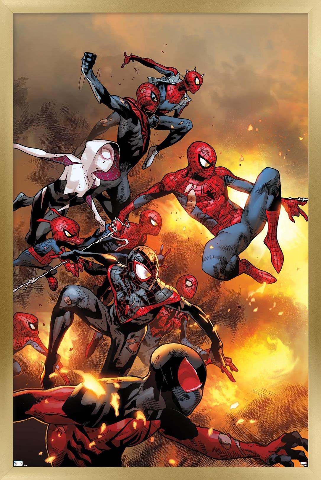 Trends International Marvel Comics - Spider-Verse - The Amazing Spider-Man #13 Wall Poster, 14.72'' X 22.37'', Gold Framed Versi
